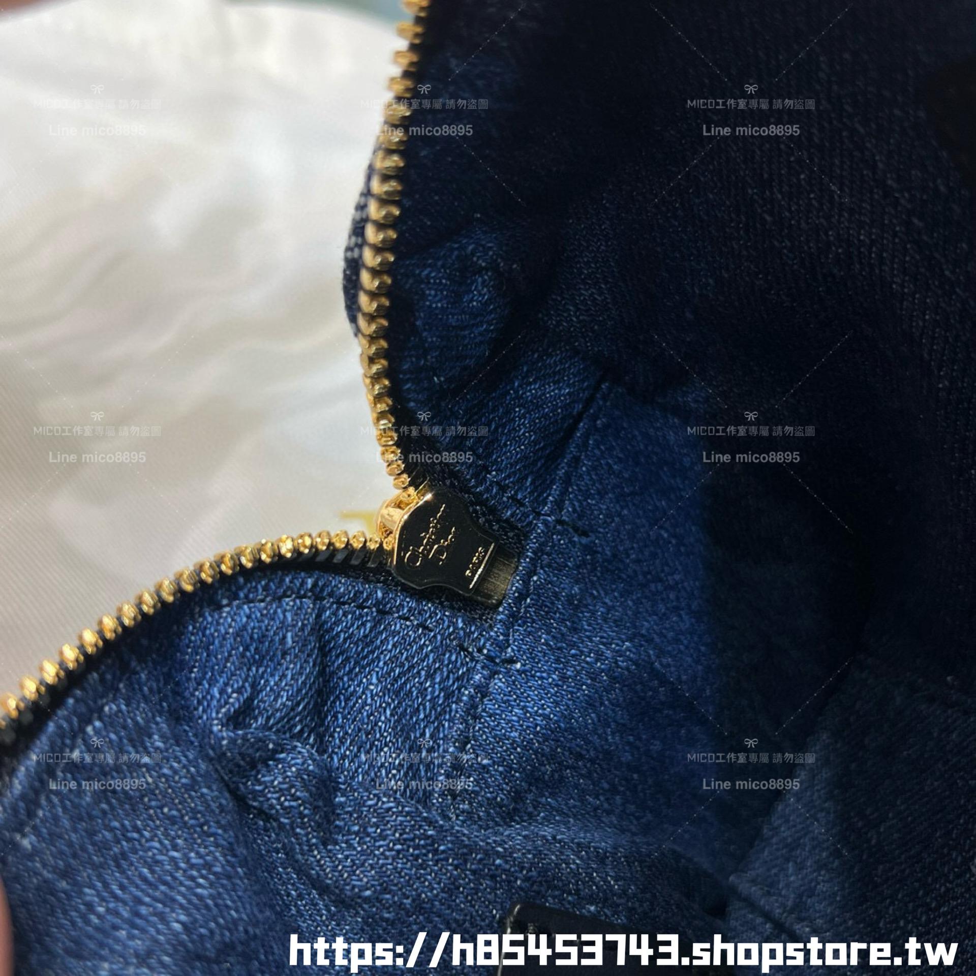 DIOR 牛仔老花波士頓包 Groove  枕頭包 16cm