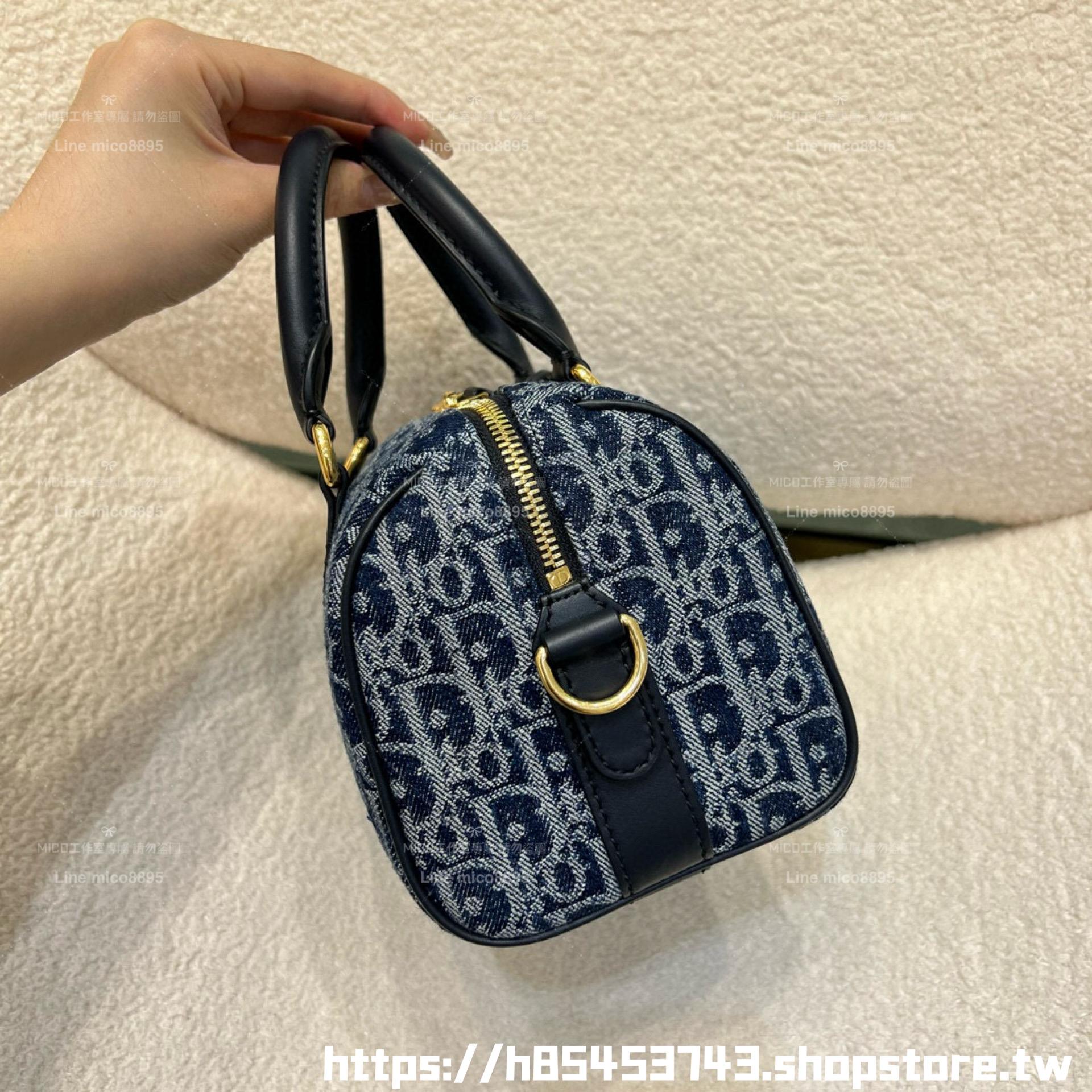 DIOR 牛仔老花漸變波士頓包 Groove20 枕頭包 20cm