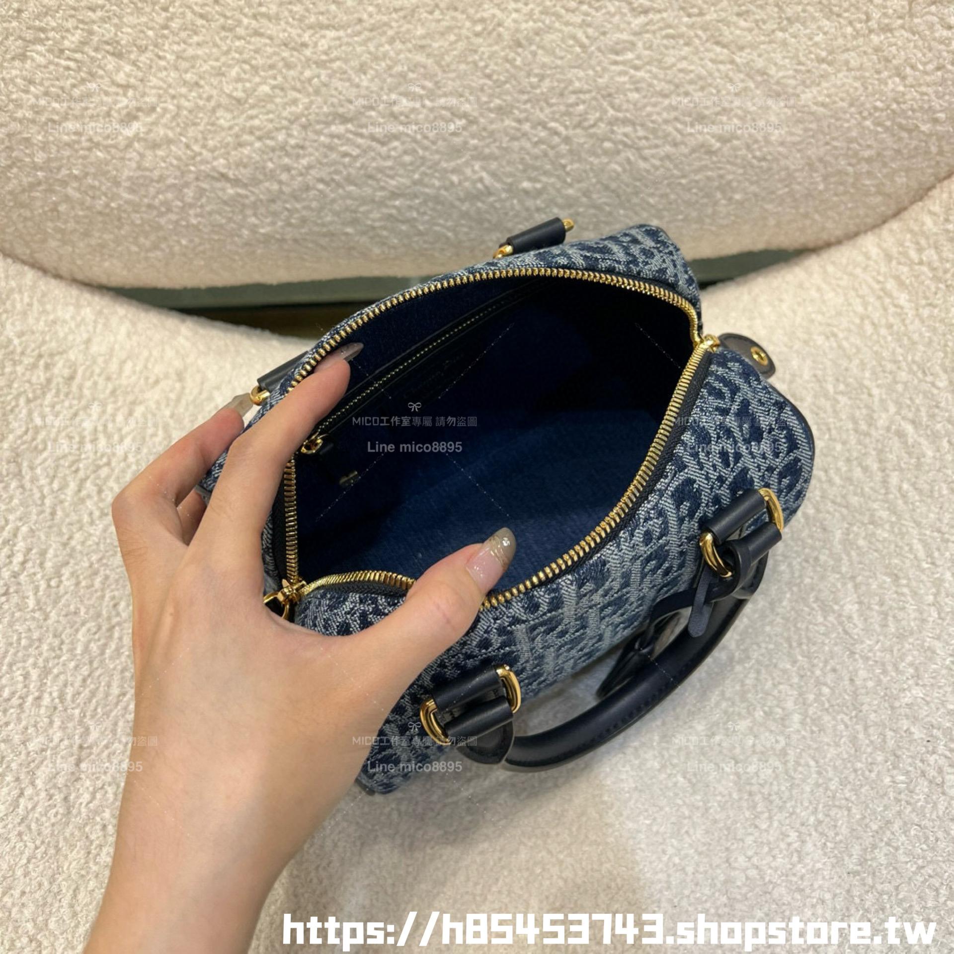 DIOR 牛仔老花漸變波士頓包 Groove20 枕頭包 20cm