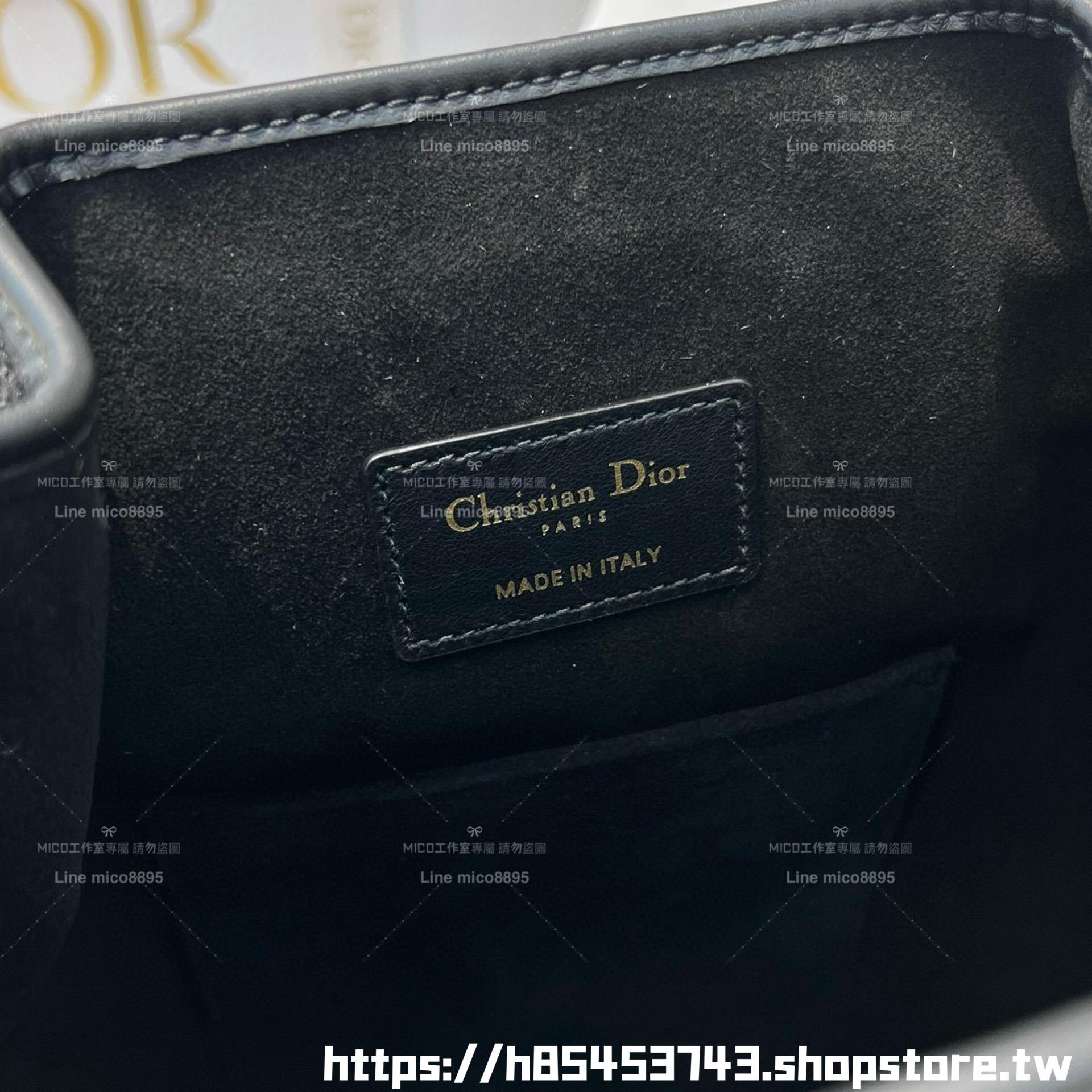 DIOR 季節款 粗花呢 Cest手提斜挎抽繩水桶包 24cm