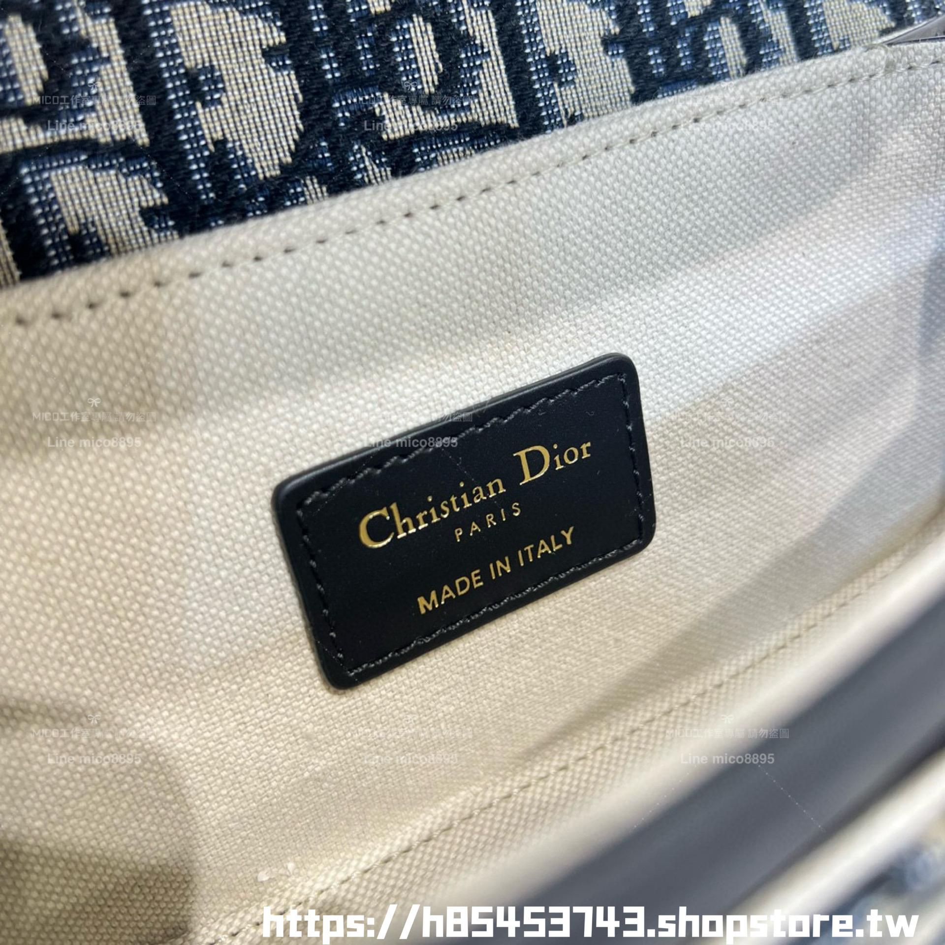 DIOR 老花配皮 30 Montaigne Avenue Top Handle 小型包 19cm