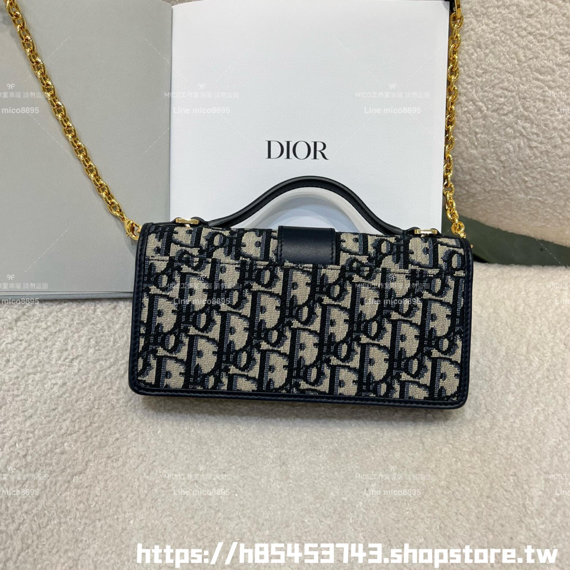 DIOR 經典老花拼皮 Miss Montaigne 鏈條包/肩背包 20cm