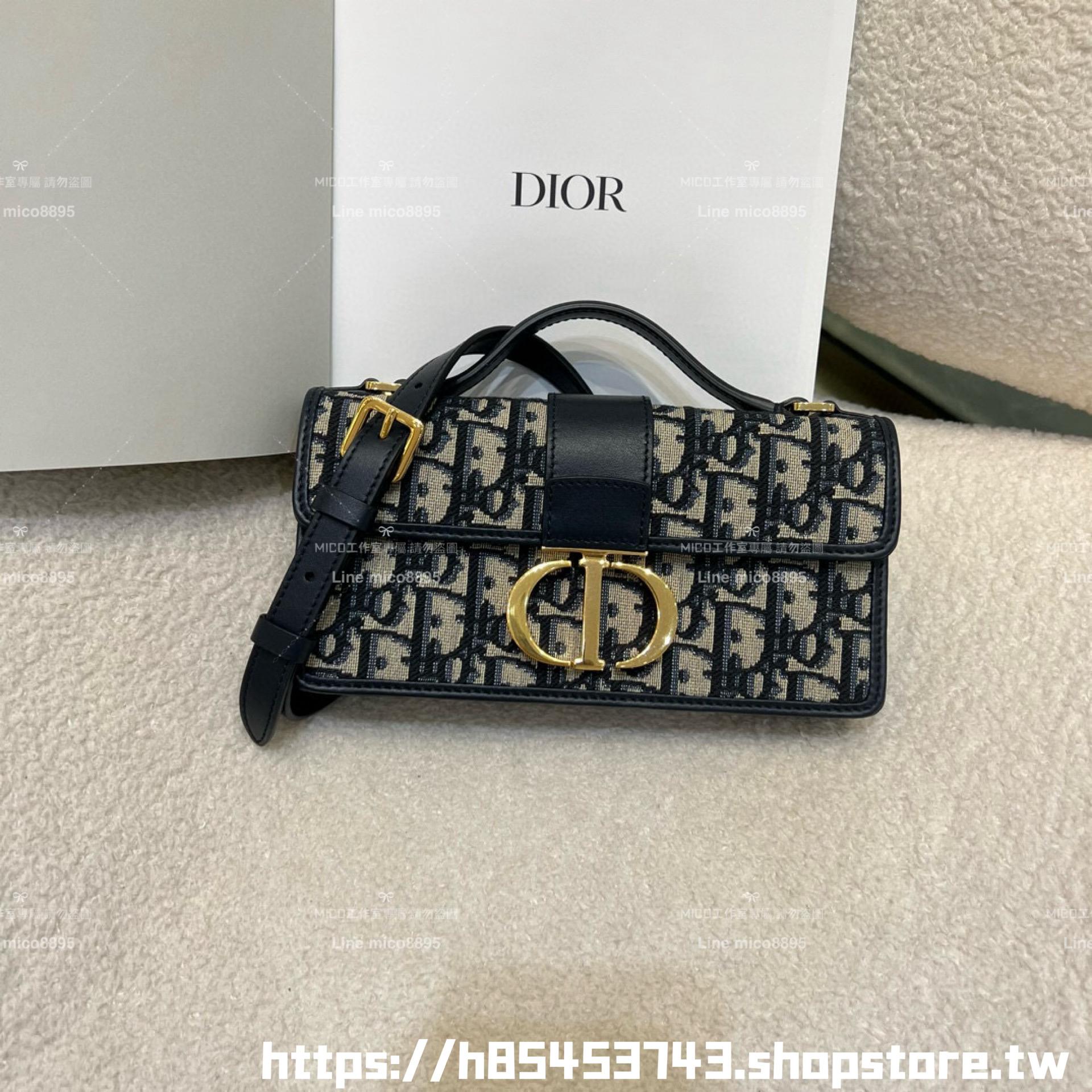 DIOR 經典老花拼皮 Miss Montaigne 鏈條包/肩背包 20cm