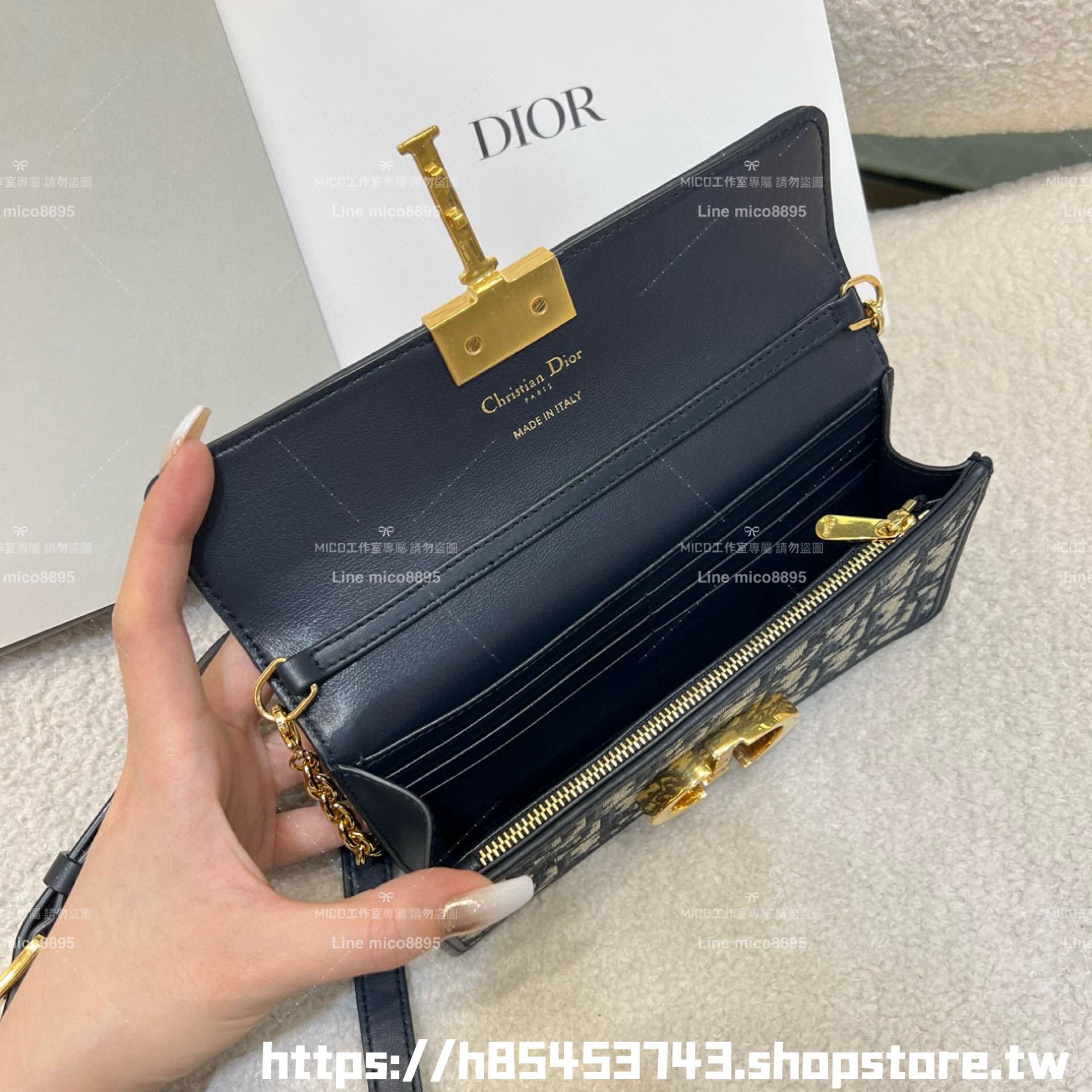 DIOR 經典老花拼皮 Miss Montaigne 鏈條包/肩背包 20cm