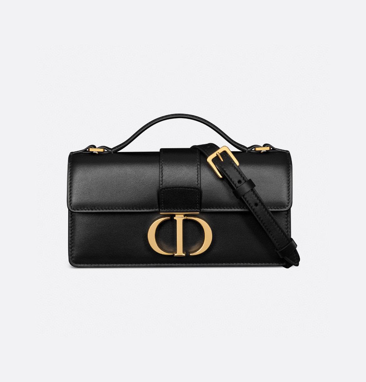 DIOR 奶白色/黑色 光滑牛皮革 Miss Montaigne 鏈條包/肩背包 20cm