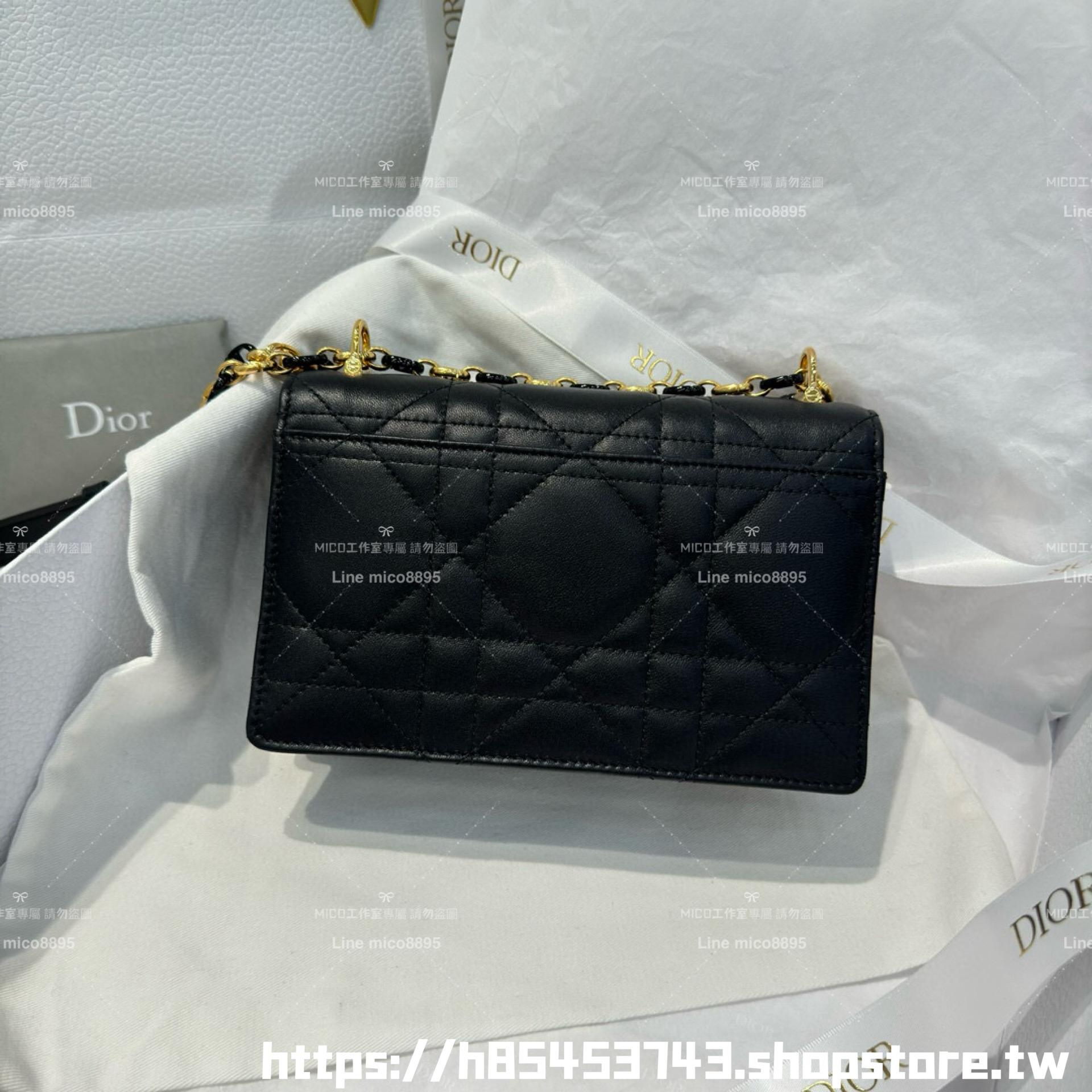 DIOR 小羊皮/真皮 黑色 Miss Caro /肩背包 18cm