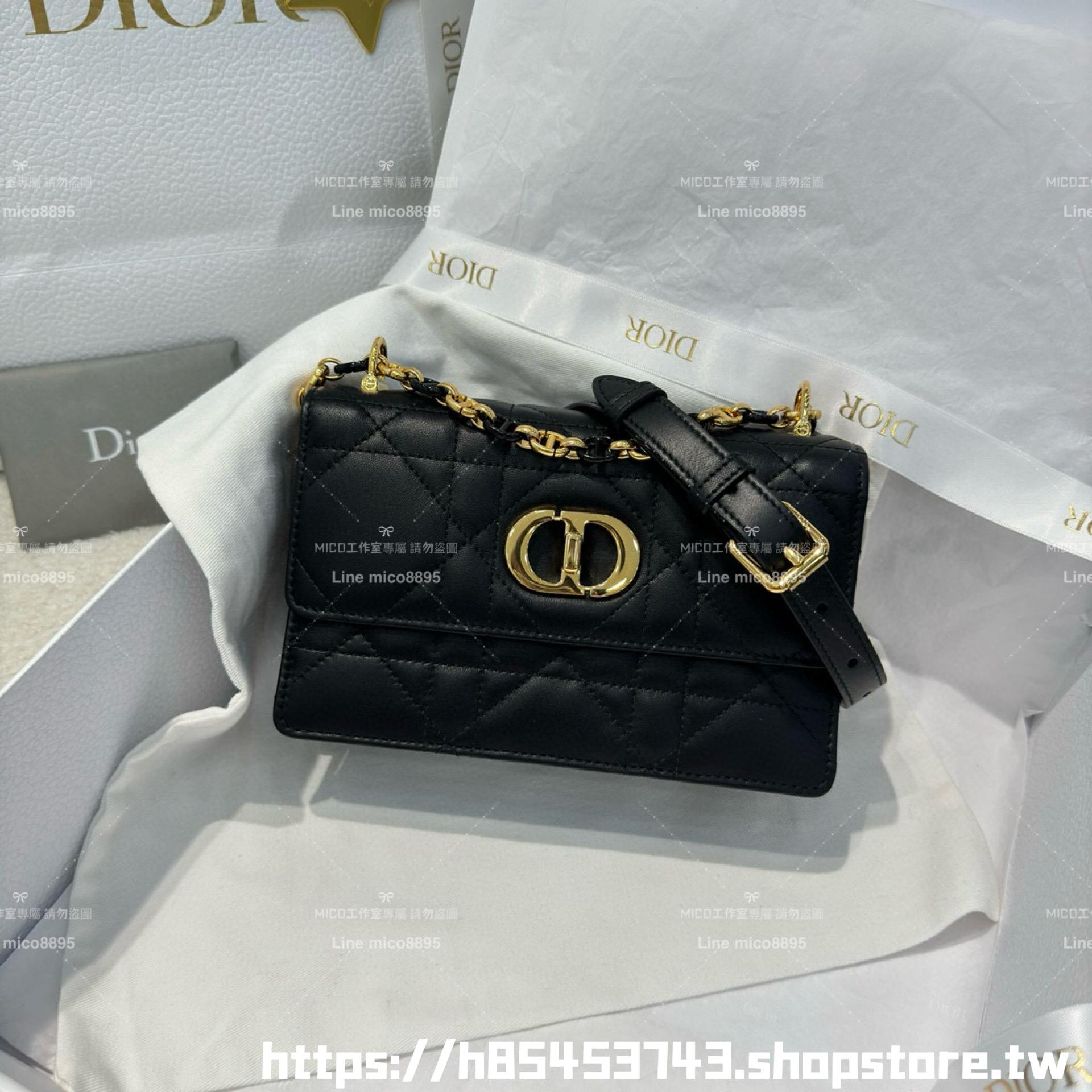 DIOR 小羊皮/真皮 黑色 Miss Caro /肩背包 18cm
