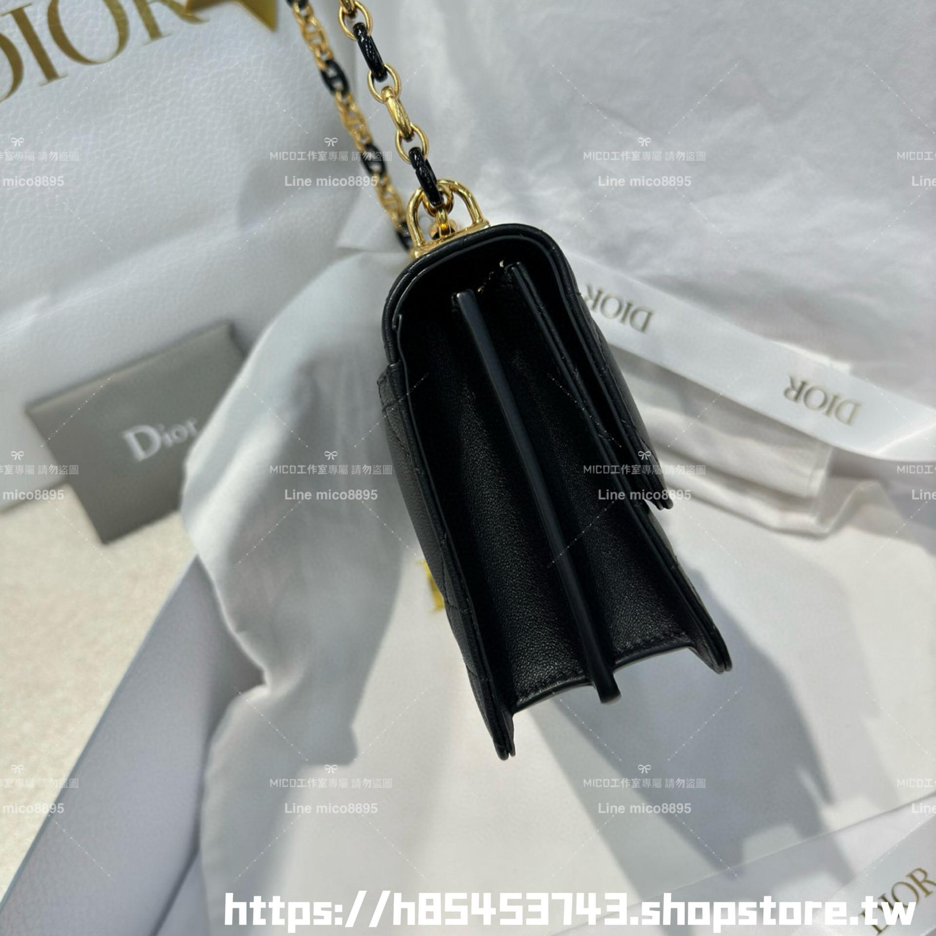 DIOR 小羊皮/真皮 黑色 Miss Caro /肩背包 18cm