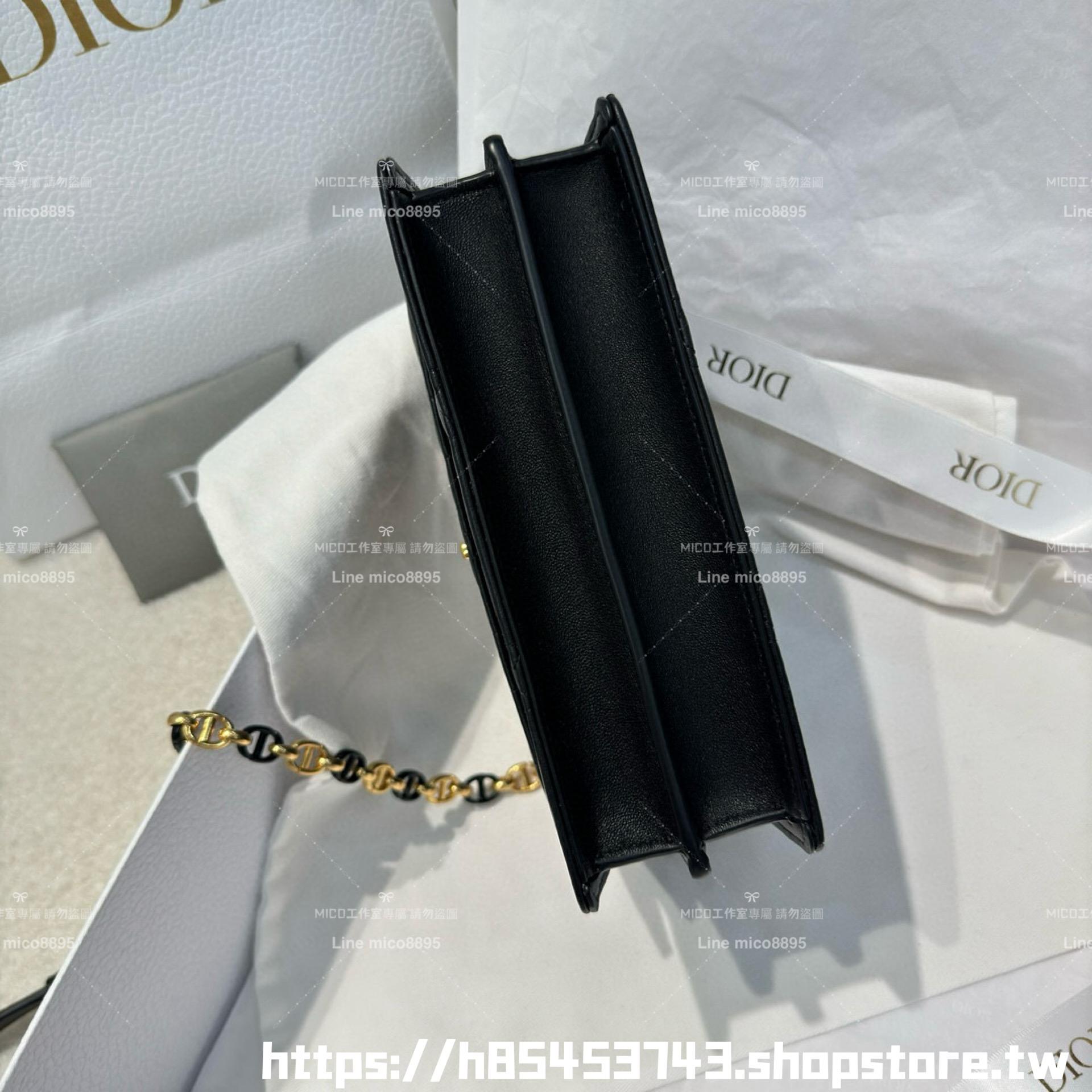 DIOR 小羊皮/真皮 黑色 Miss Caro /肩背包 18cm