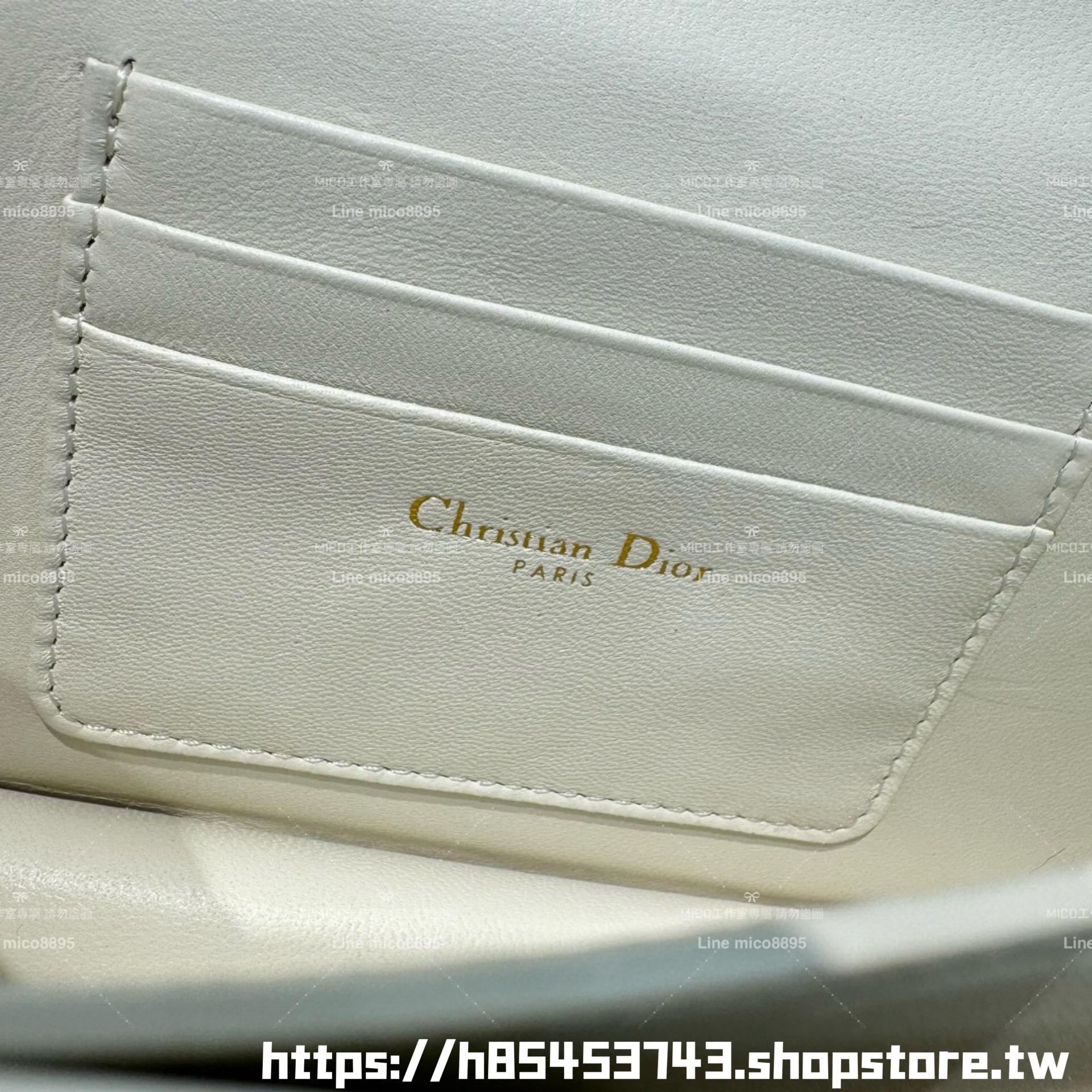 DIOR 小羊皮/真皮 奶白色 Miss Caro /肩背包 18cm