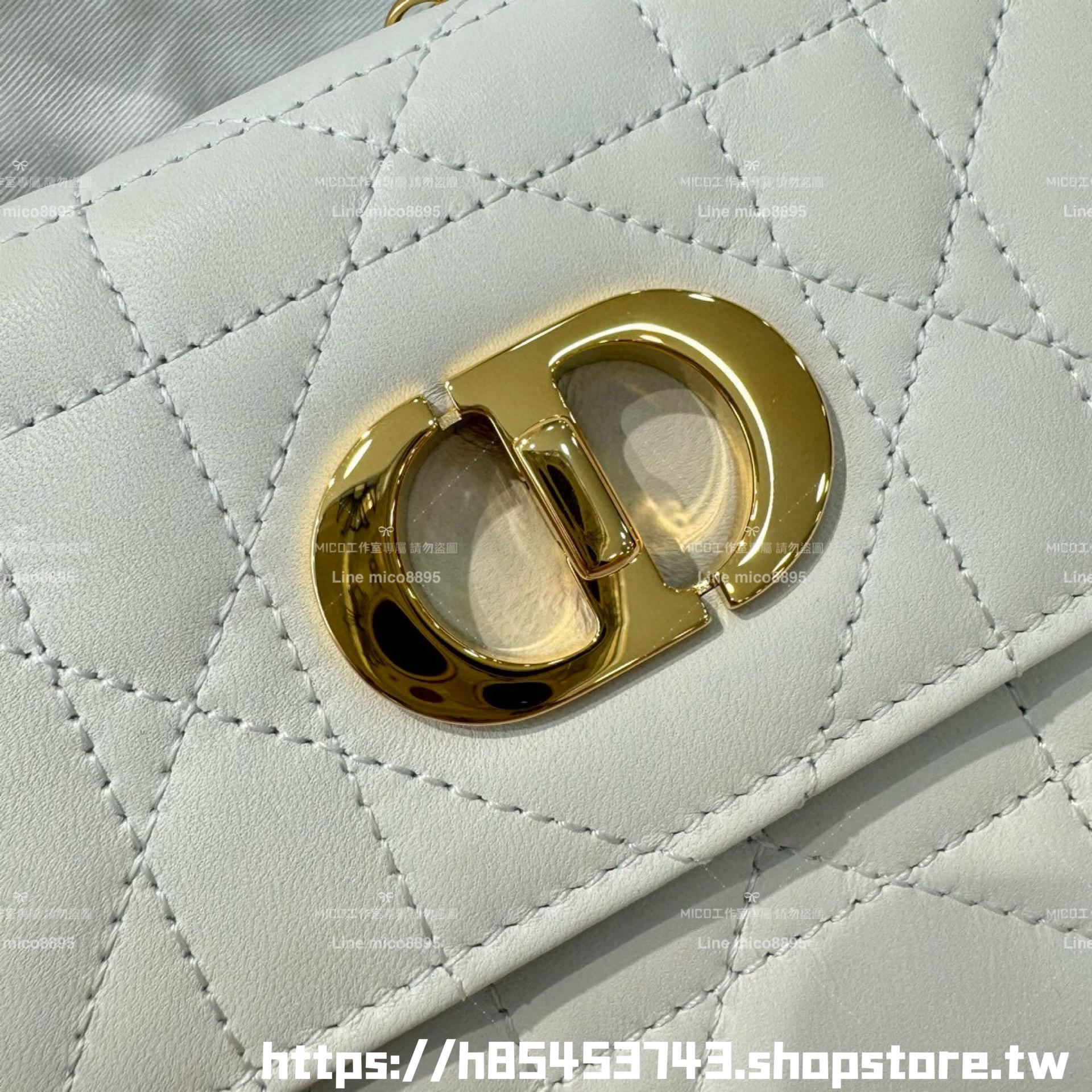 DIOR 小羊皮/真皮 奶白色 Miss Caro /肩背包 18cm