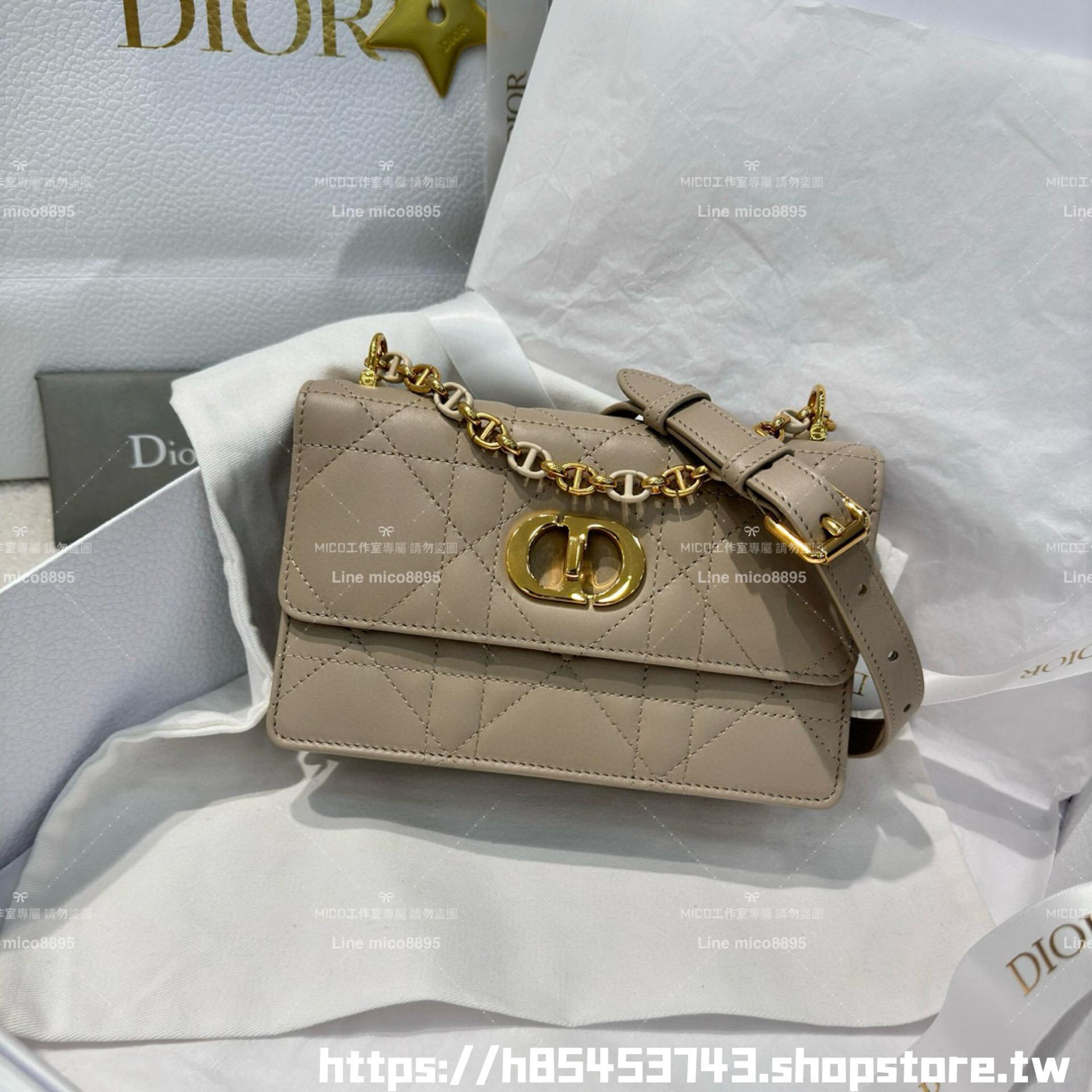 DIOR 小羊皮/真皮 米色 Miss Caro /肩背包 18cm