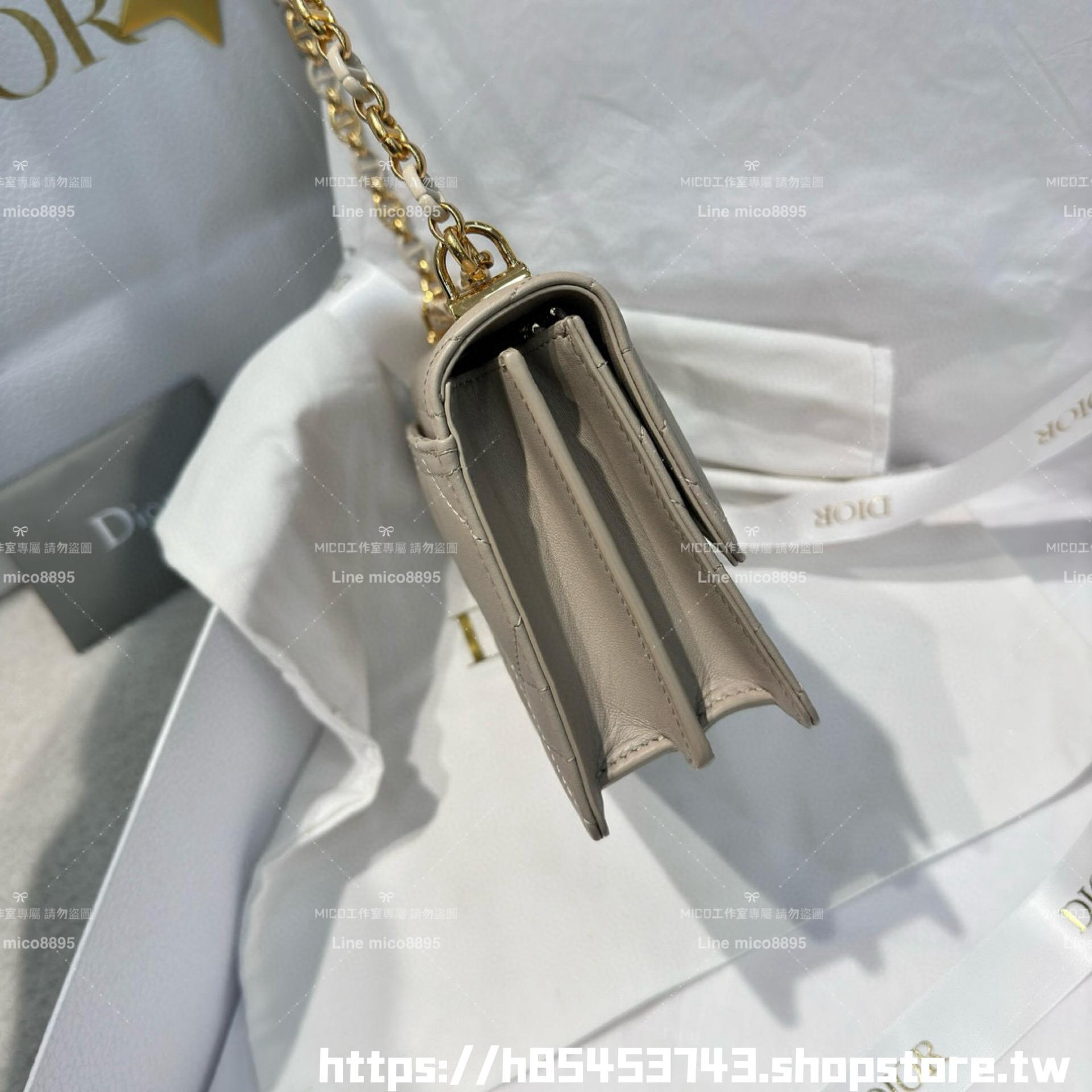 DIOR 小羊皮/真皮 米色 Miss Caro /肩背包 18cm