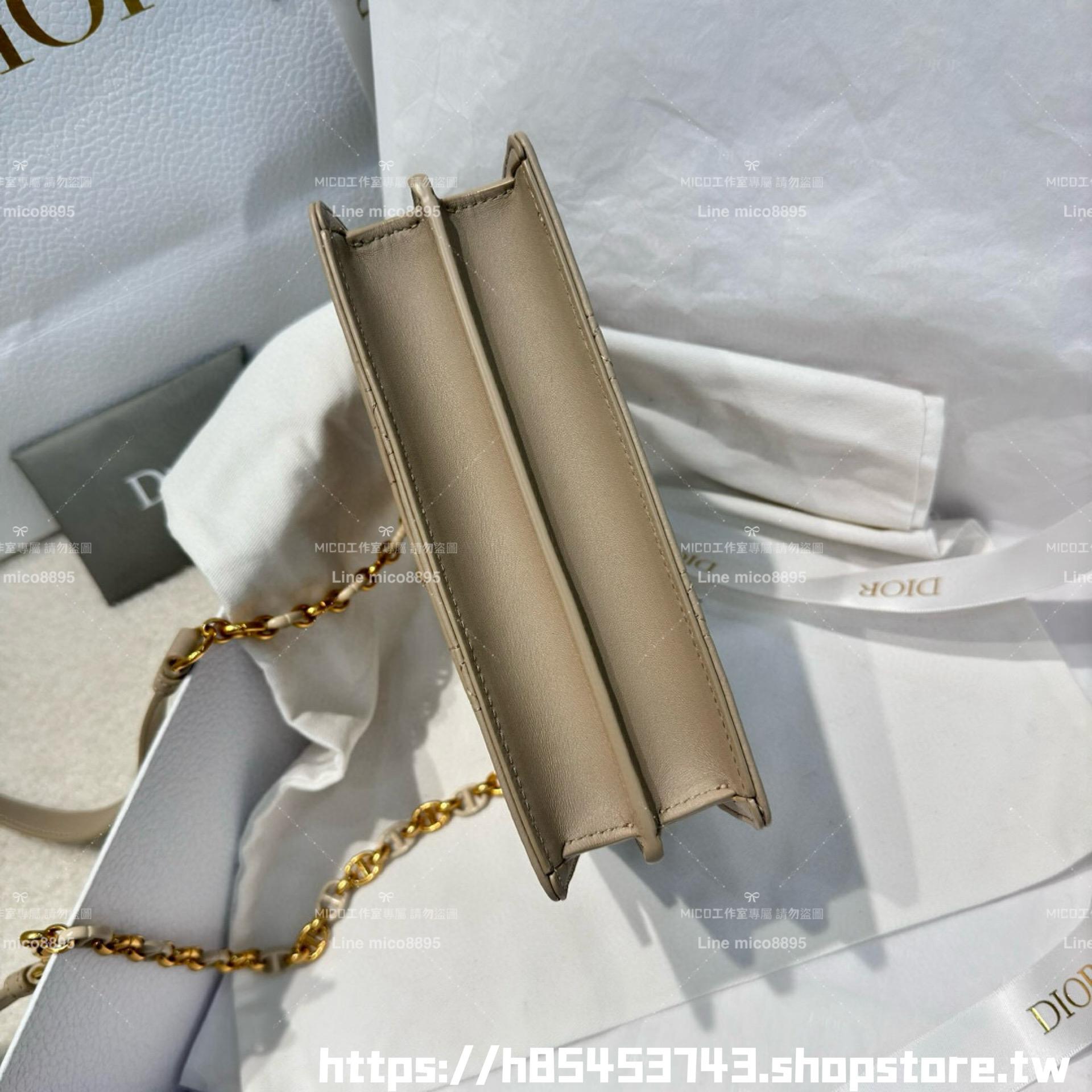 DIOR 小羊皮/真皮 米色 Miss Caro /肩背包 18cm