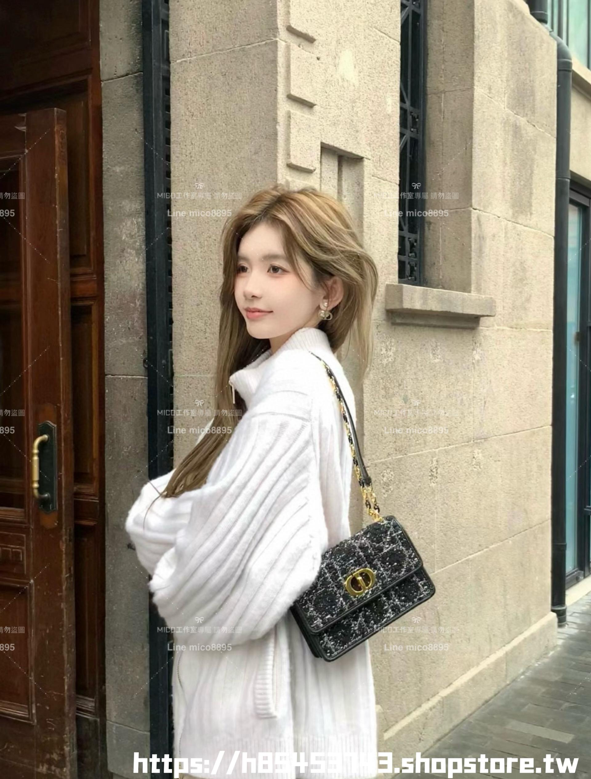 DIOR 小羊皮/真皮 米色 Miss Caro /肩背包 18cm