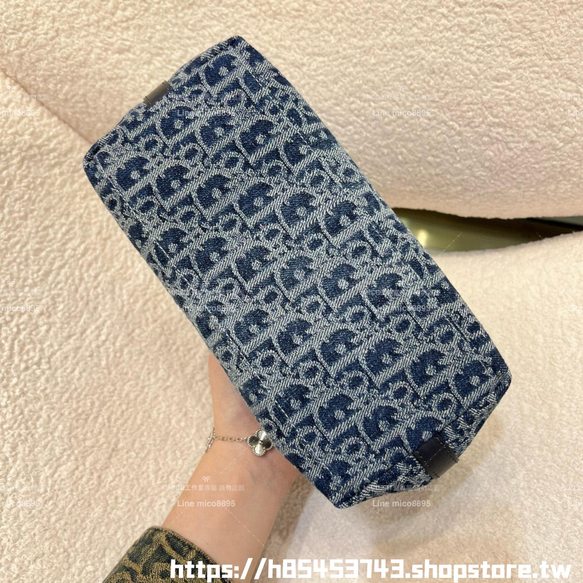 DIOR 漸變牛仔 Hobo鏈條手袋 腋下包/肩背包/飯盒包 28cm