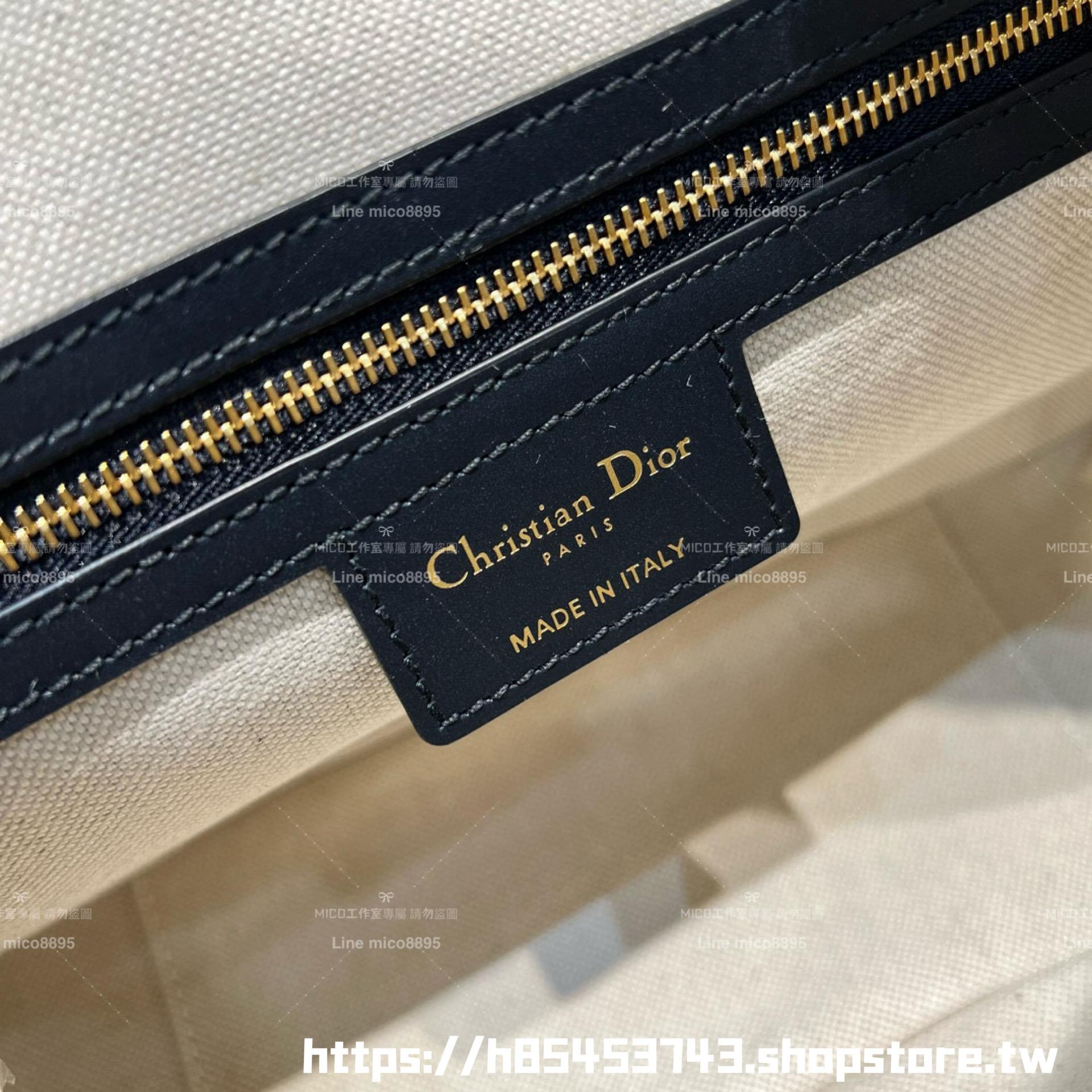 DIOR 可斜挎與手提 D-Vibe 中號 保齡球包 Oblique 緹花 25cm