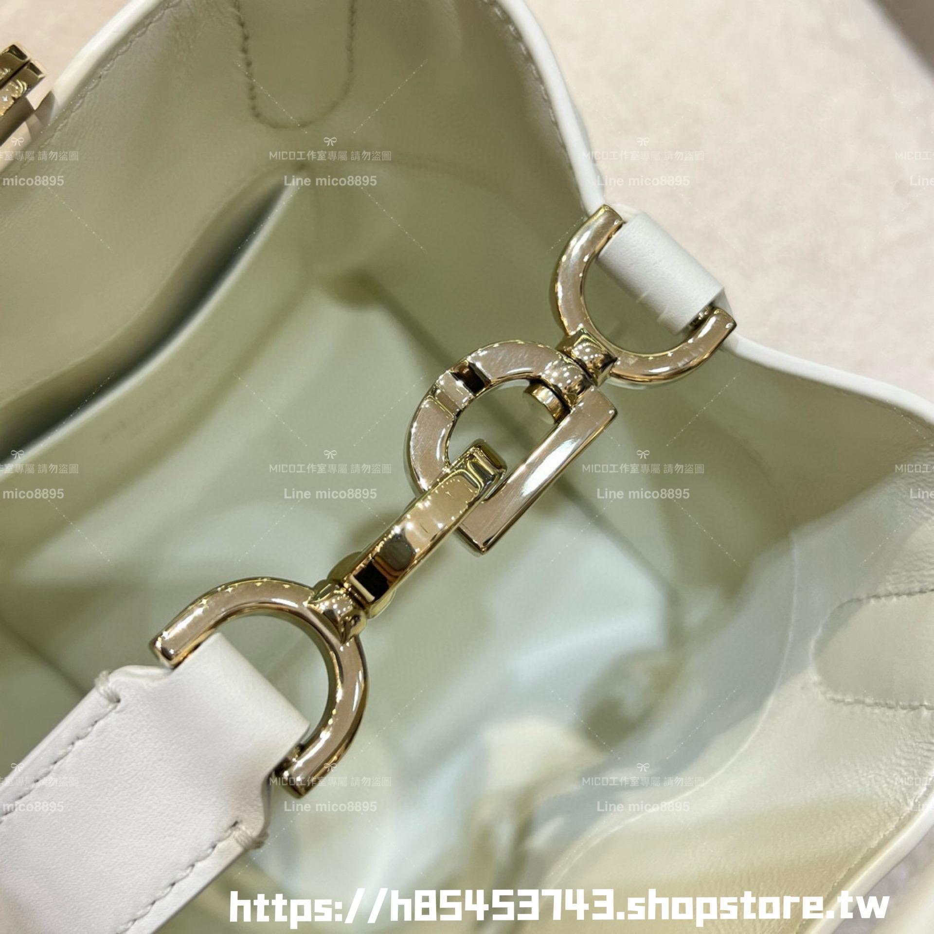 DIOR 奶白色 直式托特包 Toujours mini 水桶包 小牛皮材質 可手提與斜挎 15cm
