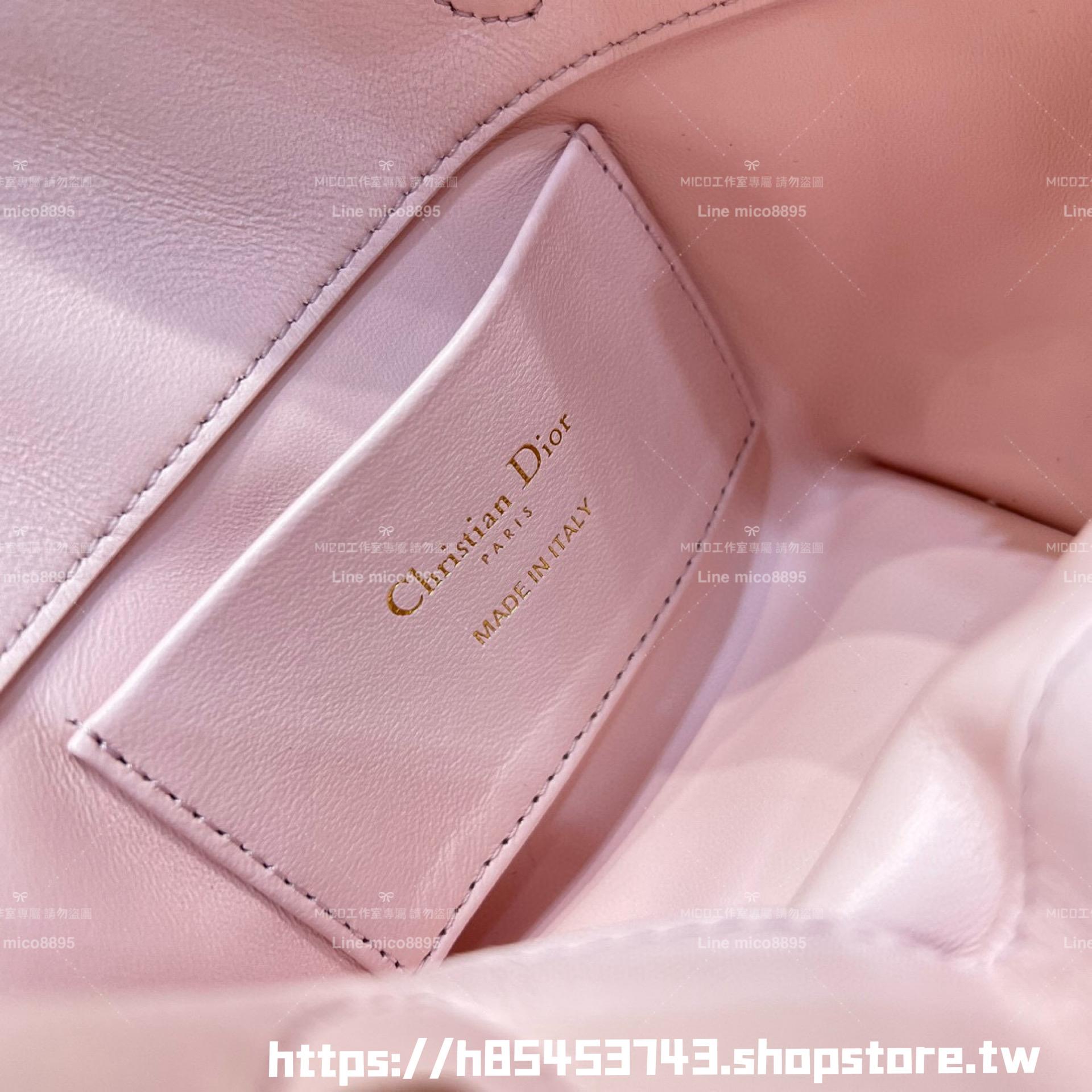 DIOR 胭脂粉 直式托特包 Toujours mini 水桶包 小牛皮材質 可手提與斜挎 15cm
