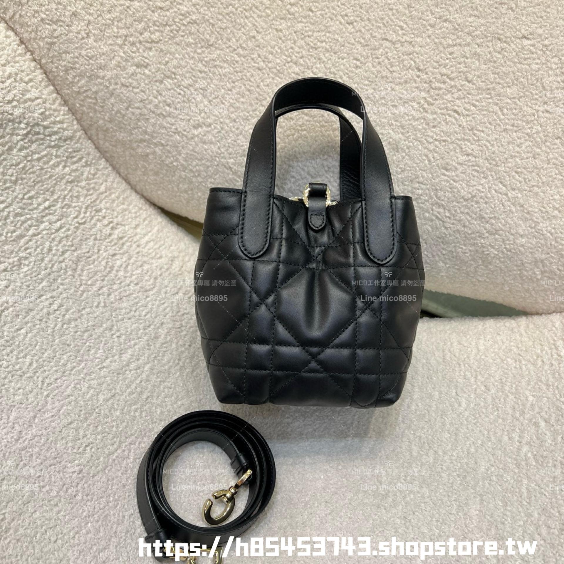 DIOR 黑色 豎版 Toujours mini 水桶包 可手提與斜挎 15cm