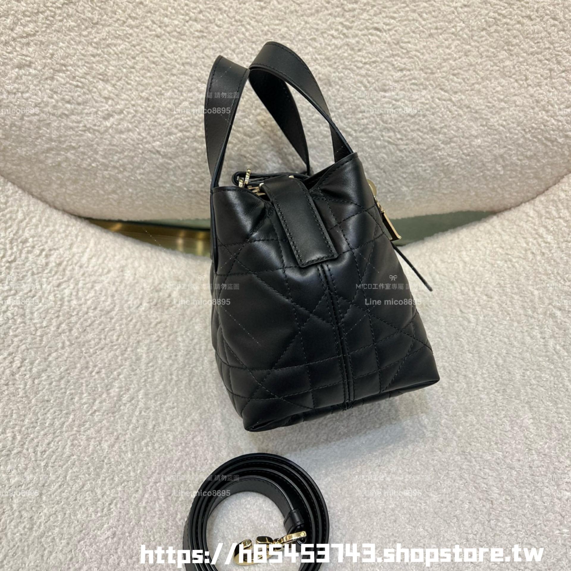 DIOR 黑色 豎版 Toujours mini 水桶包 可手提與斜挎 15cm