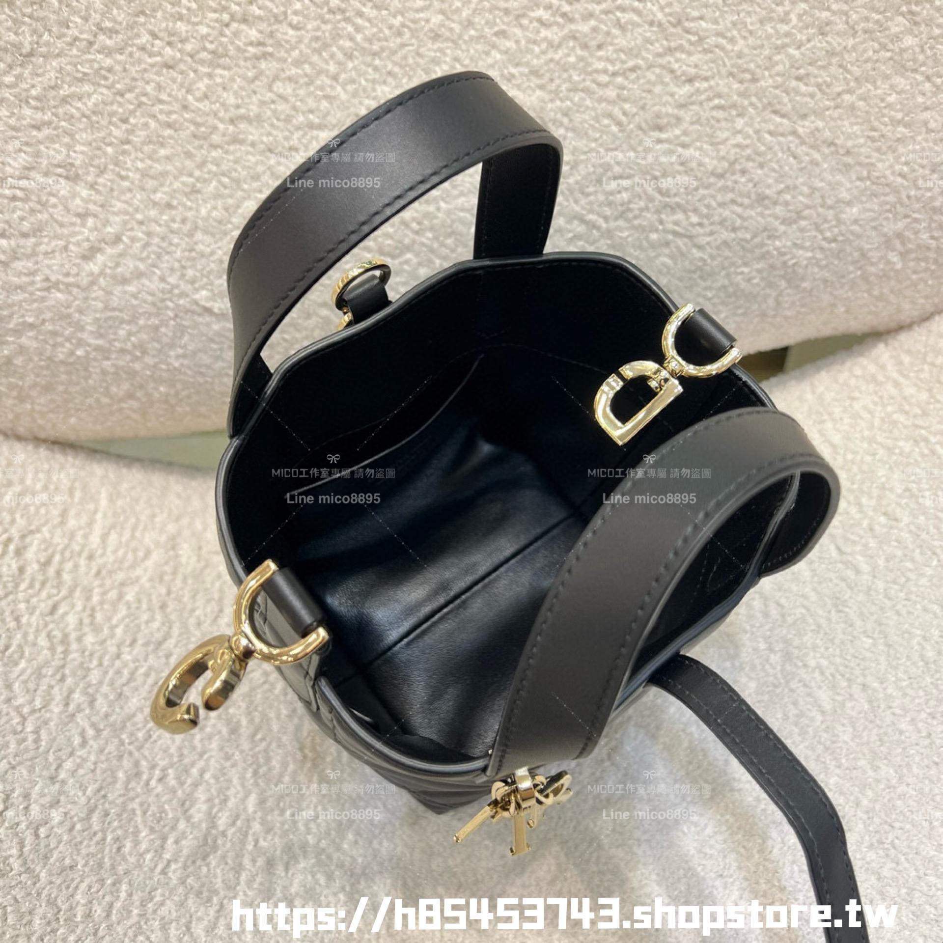 DIOR 黑色 豎版 Toujours mini 水桶包 可手提與斜挎 15cm