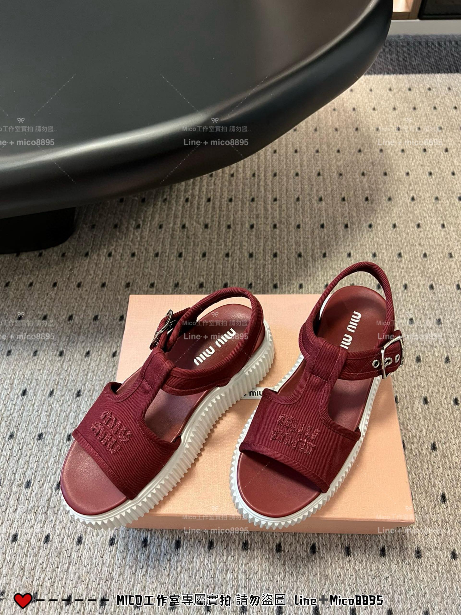 Miumiu 25s 松糕厚底休閒小白鞋 帆布鞋 涼鞋 35-40 底厚4.5cm