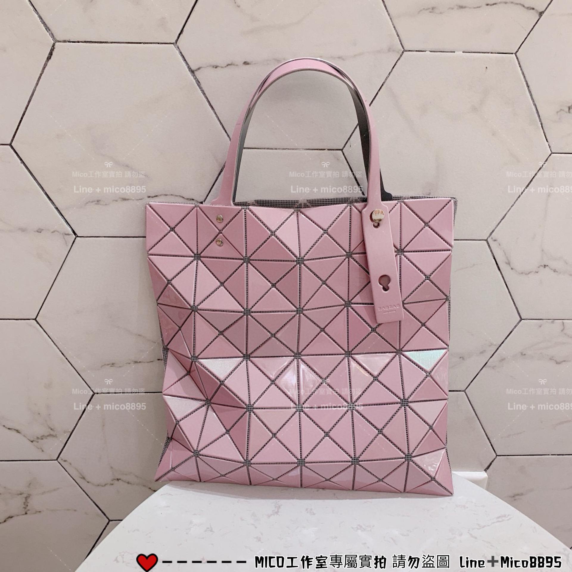 ISSEY MIYAKE 三宅一生 限定鐳射系列 鐳射粉/鐳射白 BAOBAO 6X6 托特包 34cm