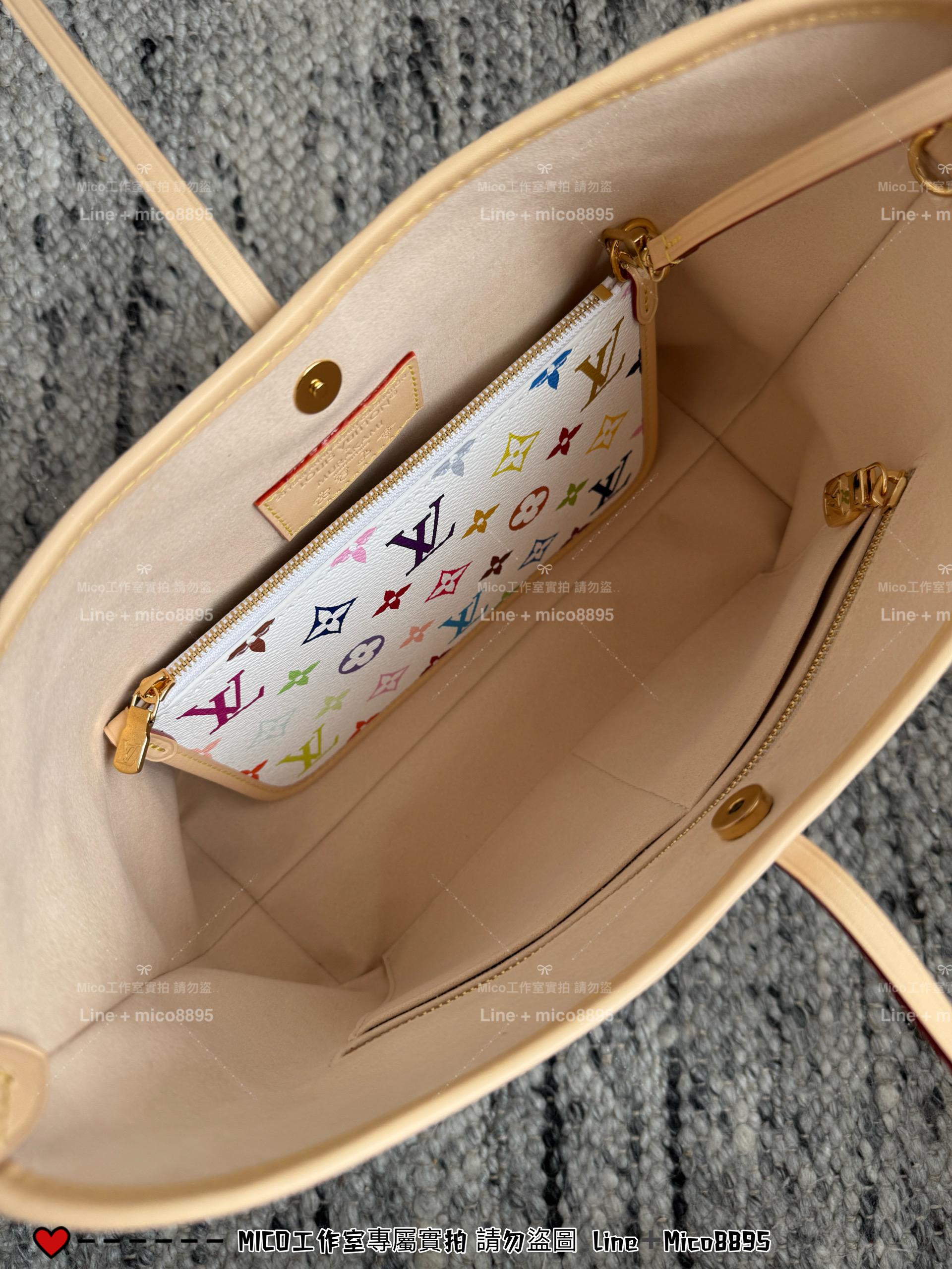 LV 村上隆聯名款 白三彩 LV x TM CARRYALL 小號手袋M13661