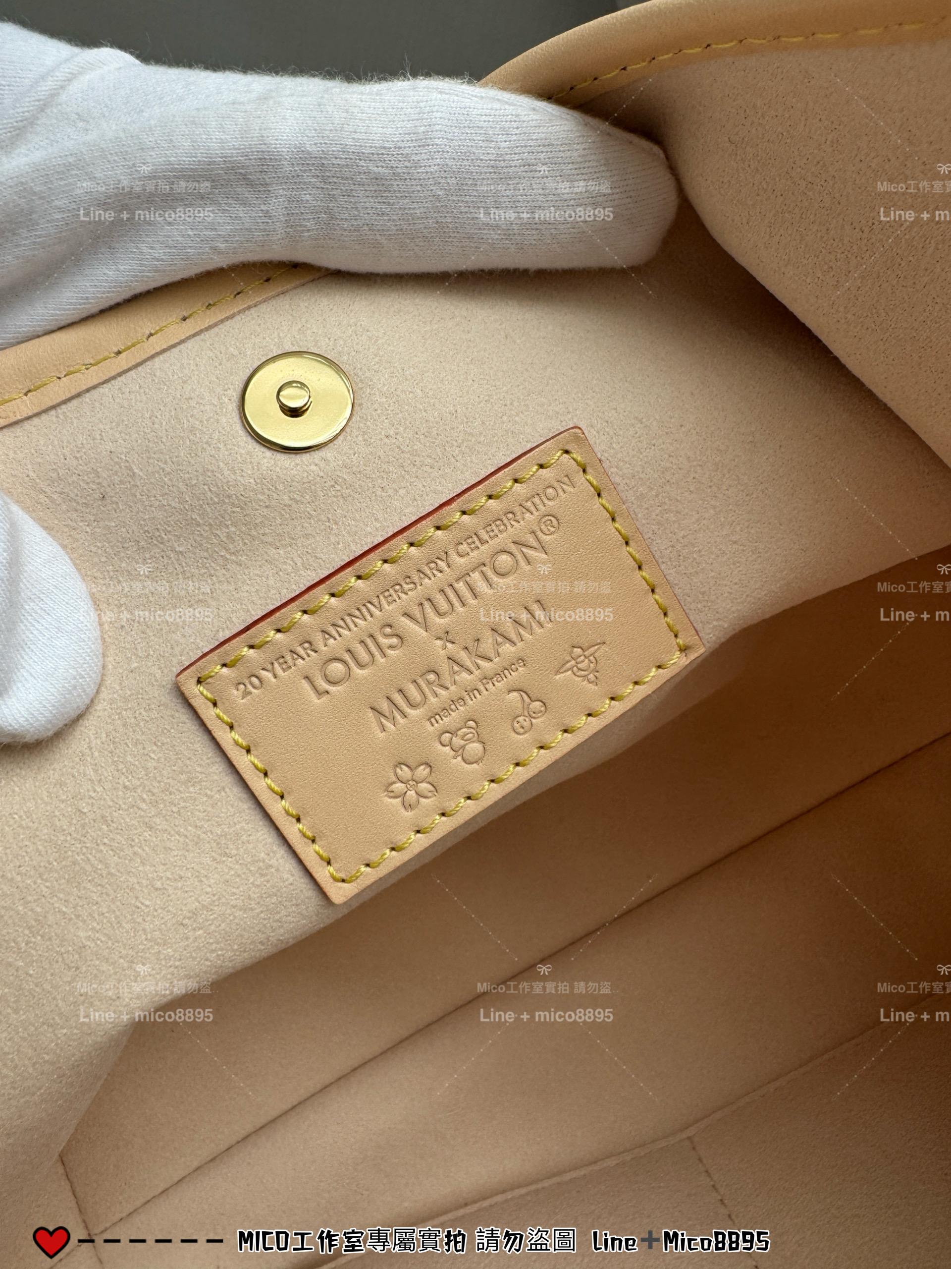 LV 村上隆聯名款 白三彩 LV x TM CARRYALL 小號手袋M13661