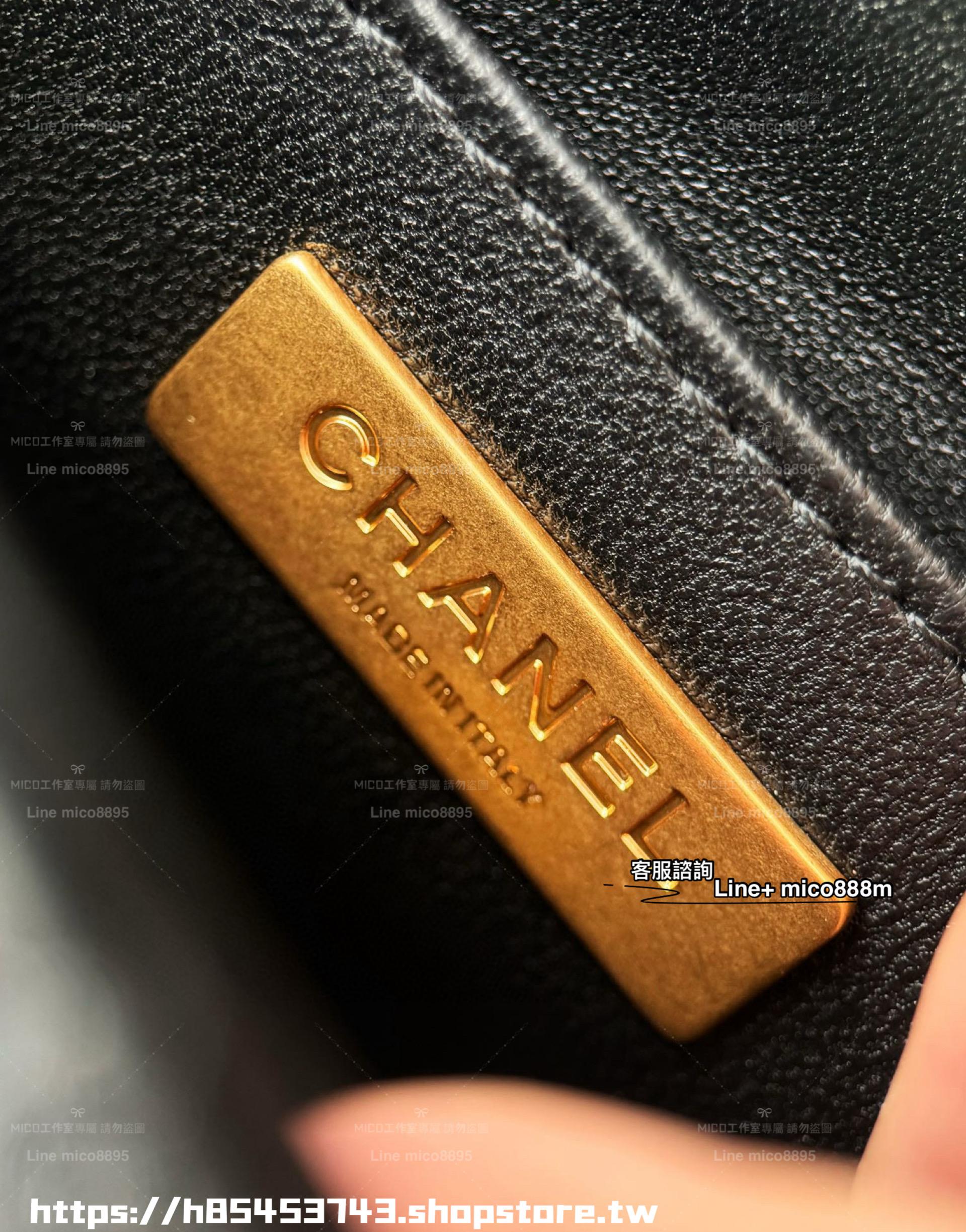 Chanel 25p 橫版“kelly”鏈條包 菱格羊皮/黑金 22cm