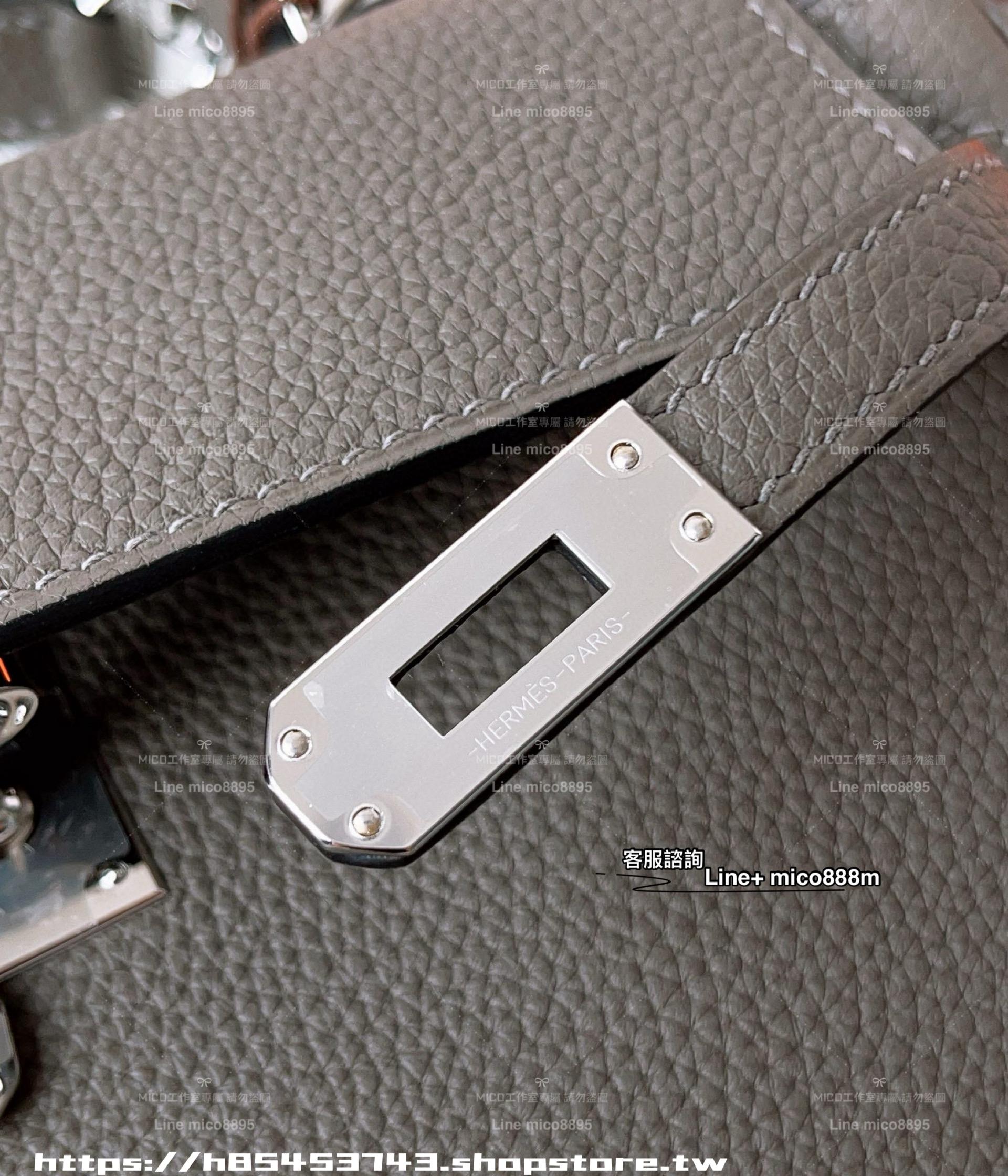 Hermes Kelly 25 錫器灰內縫Togo皮 銀釦