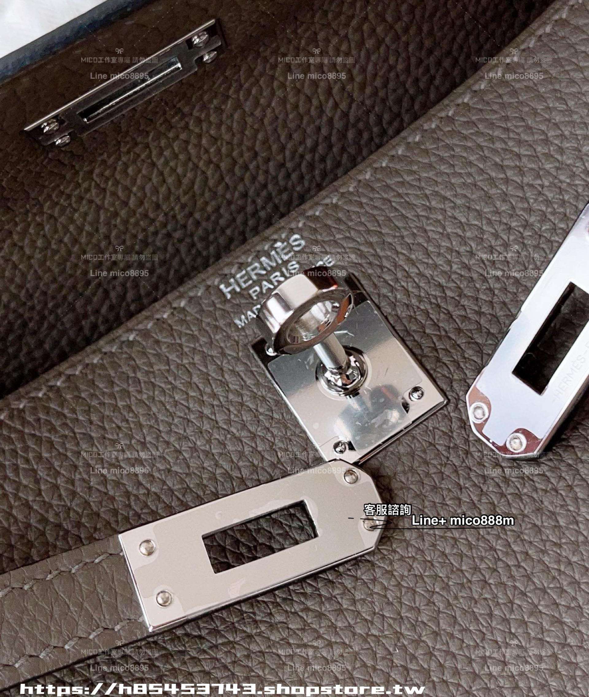 Hermes Kelly 25 錫器灰內縫Togo皮 銀釦