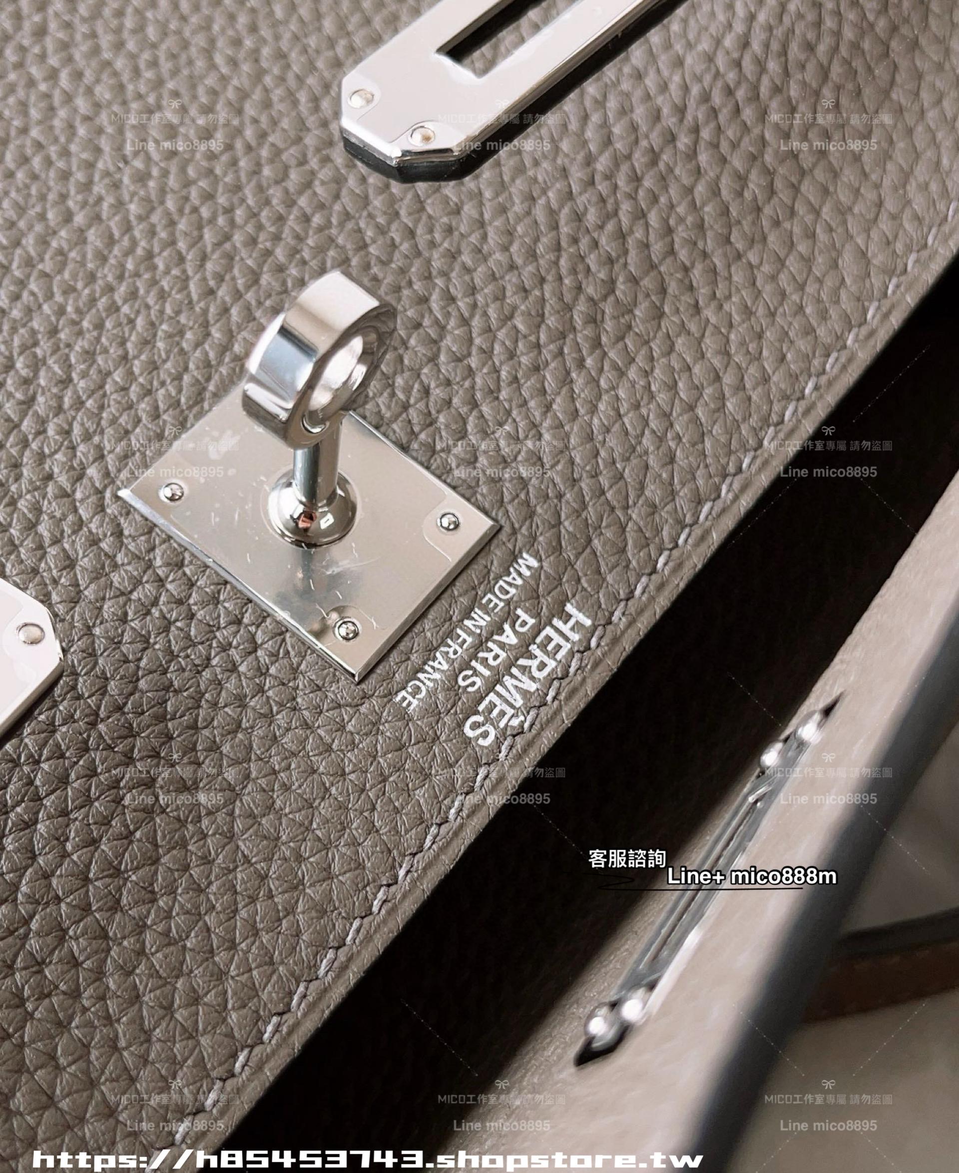 Hermes Kelly 25 錫器灰內縫Togo皮 銀釦