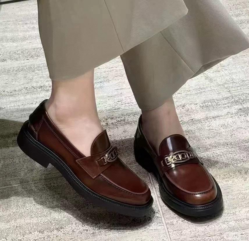 TODS 土豆絲 女士logo字母釦厚底樂福鞋 休閒鞋 黑色/棕色 35-39