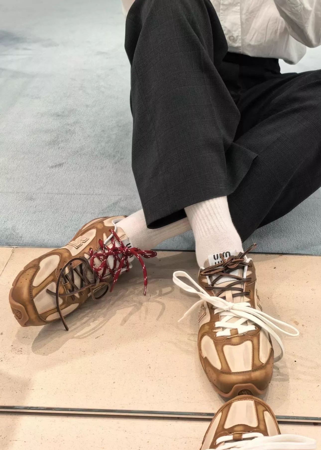 MiuMiu x NB聯名款 奶茶棕色女士運動鞋 德訓鞋 復古配色530 尺碼35-40