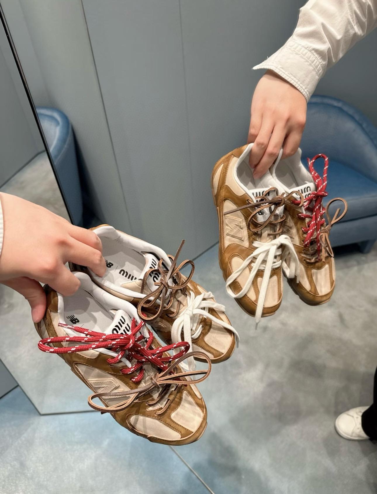 MiuMiu x NB聯名款 奶茶棕色女士運動鞋 德訓鞋 復古配色530 尺碼35-40