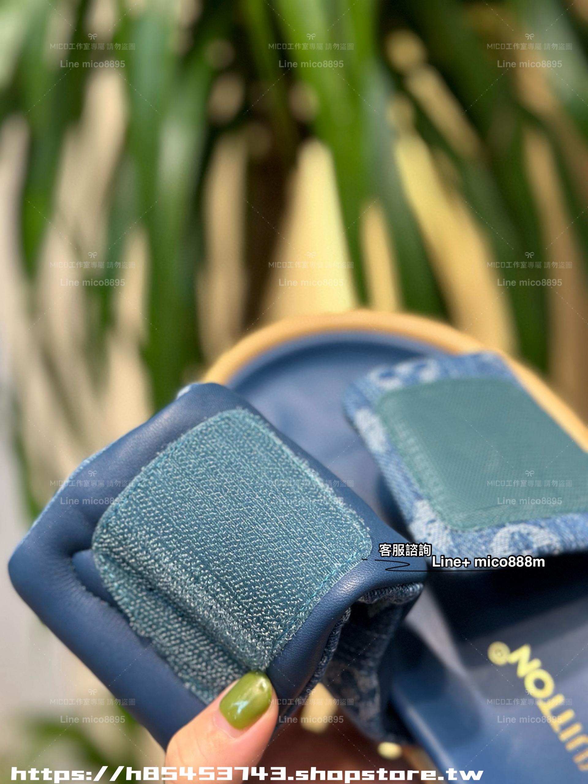 LV 牛仔老花魔術貼女士夏季拖鞋 平底涼拖  Pool Pillow comfort 拖鞋