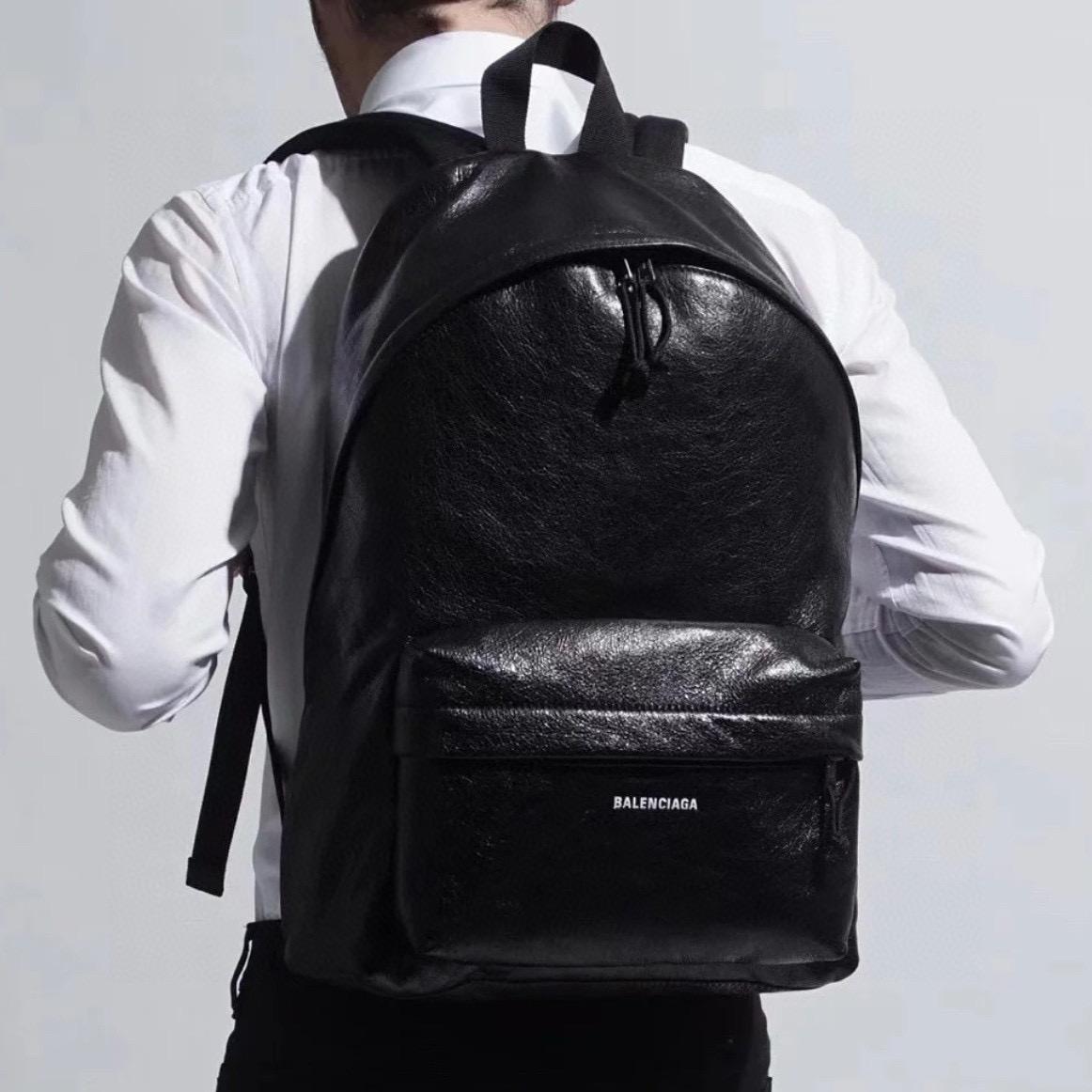 Balenciaga 巴黎世家 Explorer系列 油臘皮雙肩包/書包/厚背包 35cm