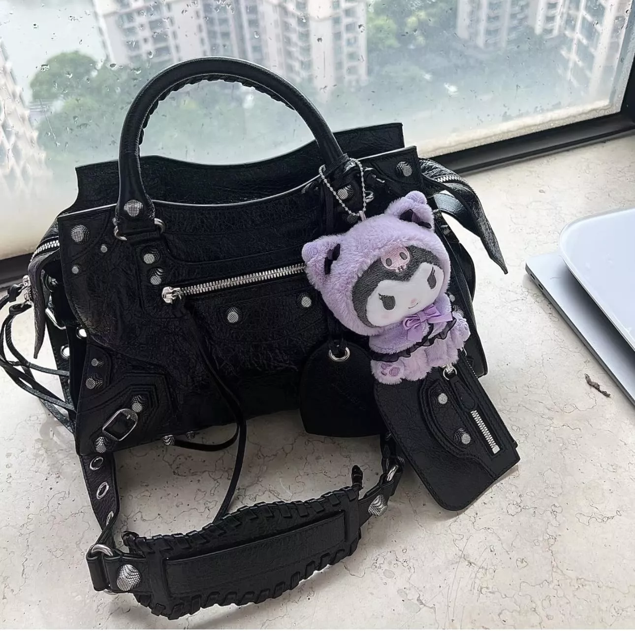 Balenciaga 黑色/銀釦 Neo cagole機車包 購物包 中號/33cm