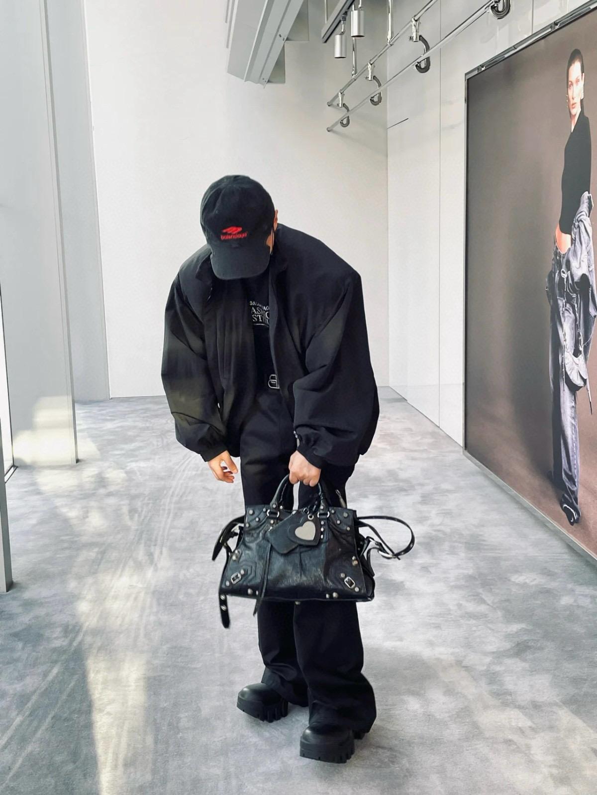 Balenciaga 黑色/銀釦 Neo cagole機車包 購物包 大號/38cm