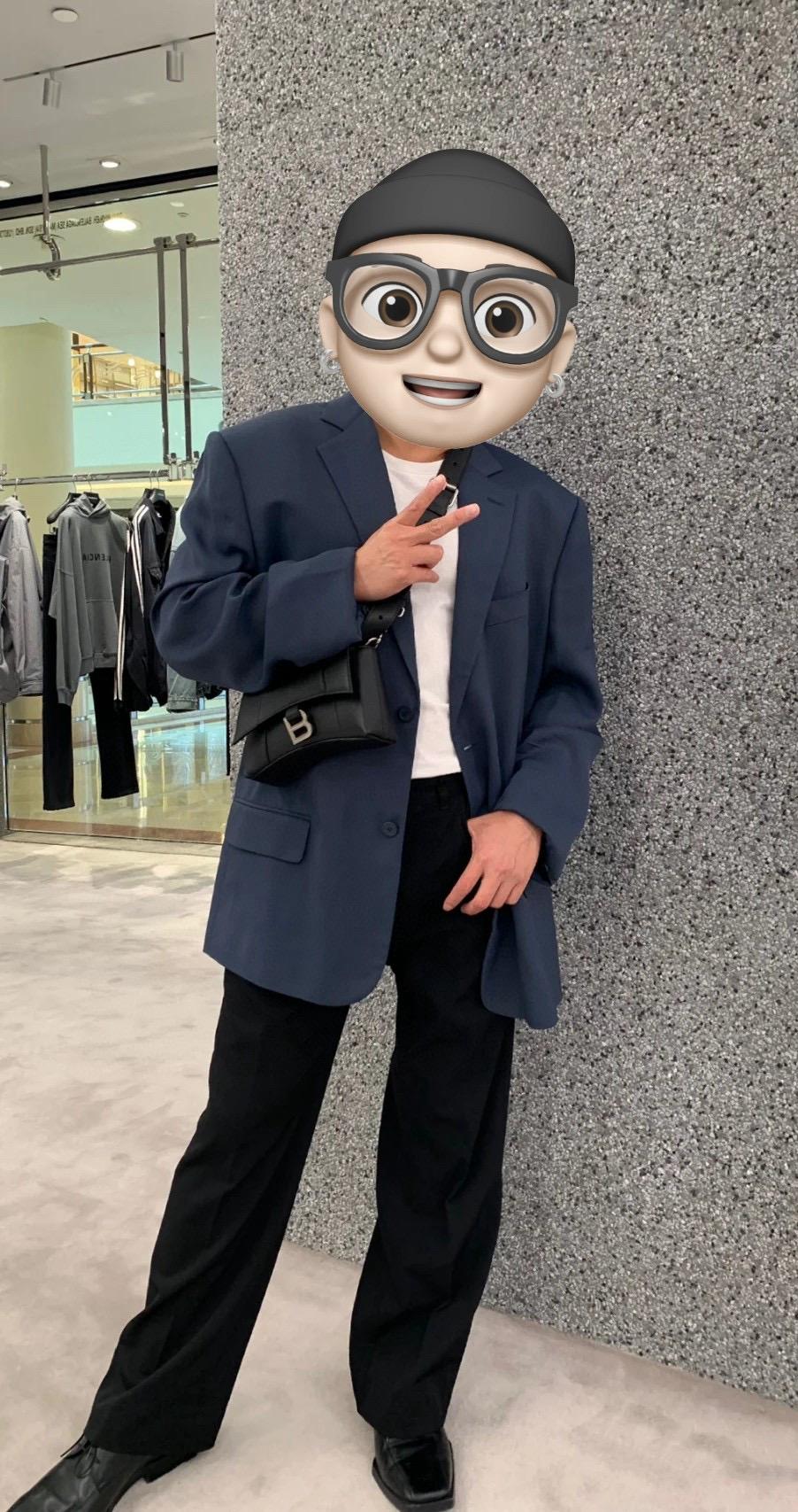 Balenciaga XS 黑色荔枝紋皮革 downtown 沙漏包 胸包 20cm