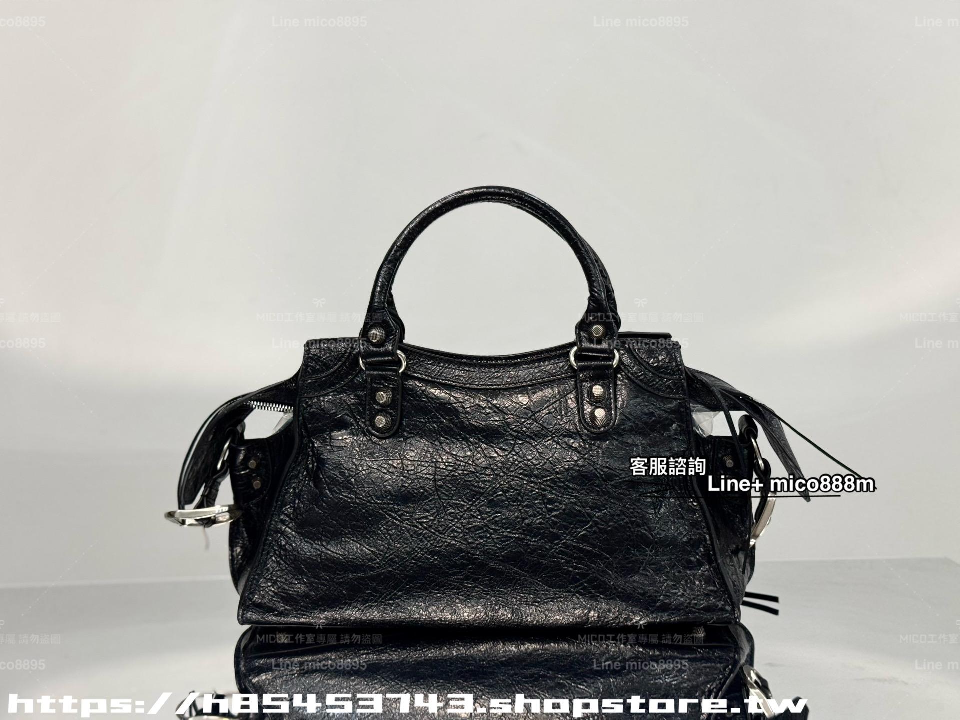 Balenciaga 黑色/銀釦 Neo cagole機車包 購物包 中號/33cm