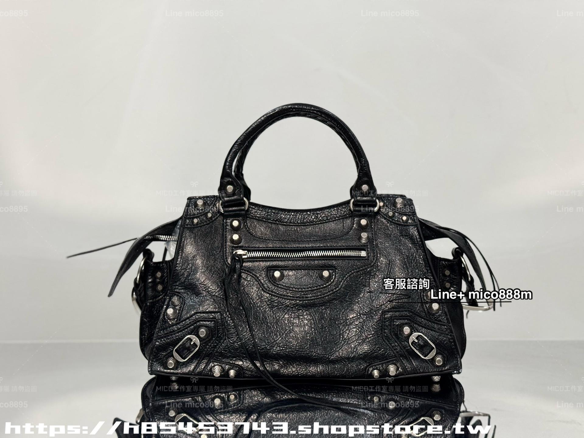 Balenciaga 黑色/銀釦 Neo cagole機車包 購物包 中號/33cm