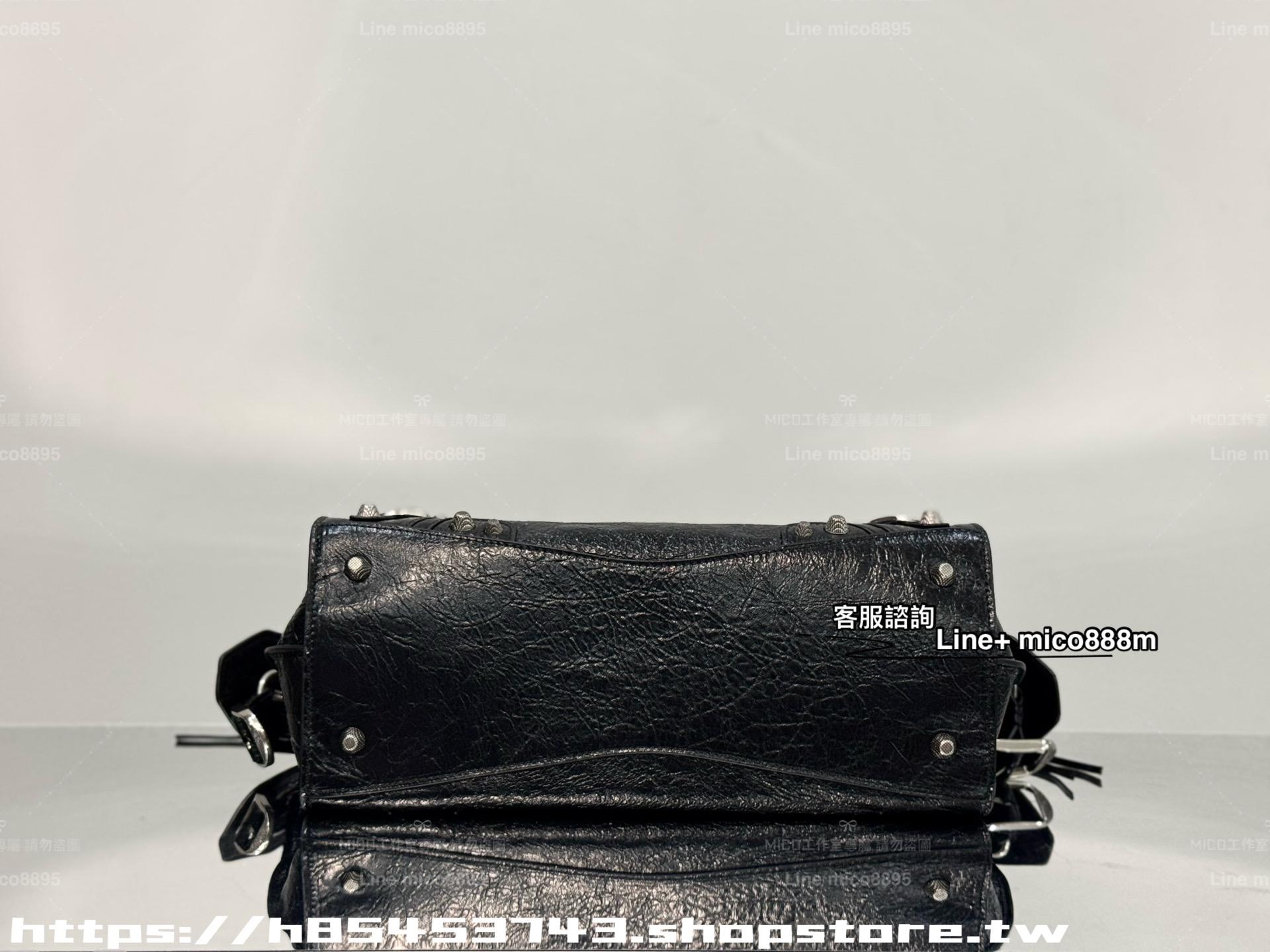 Balenciaga 黑色/銀釦 Neo cagole機車包 購物包 中號/33cm
