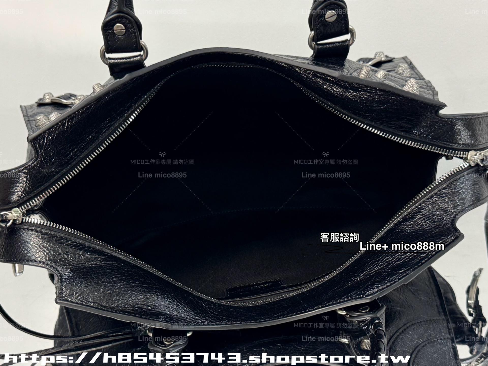 Balenciaga 黑色/銀釦 Neo cagole機車包 購物包 中號/33cm