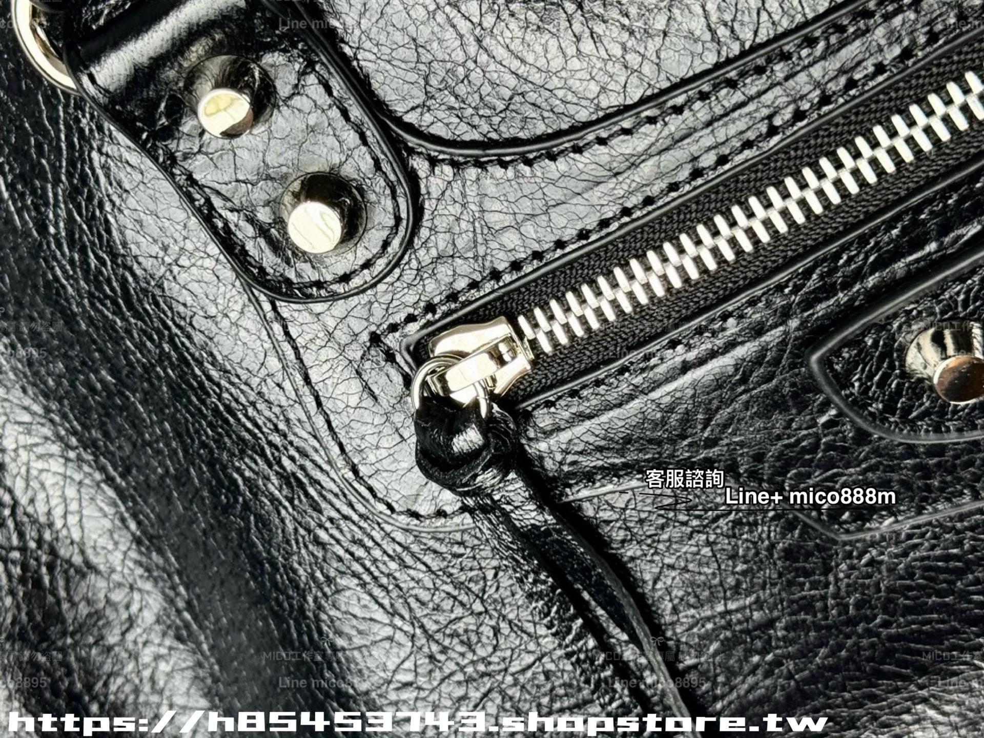 Balenciaga 新版本 Le City系列 city 大號黑色/銀扣 經典機車包 37cm
