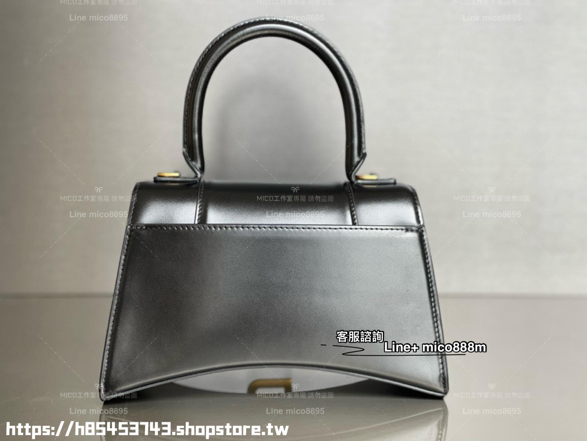 Balenciaga 巴黎世家 S號 Hourglass 沙漏包 平紋牛皮/金釦 23cm