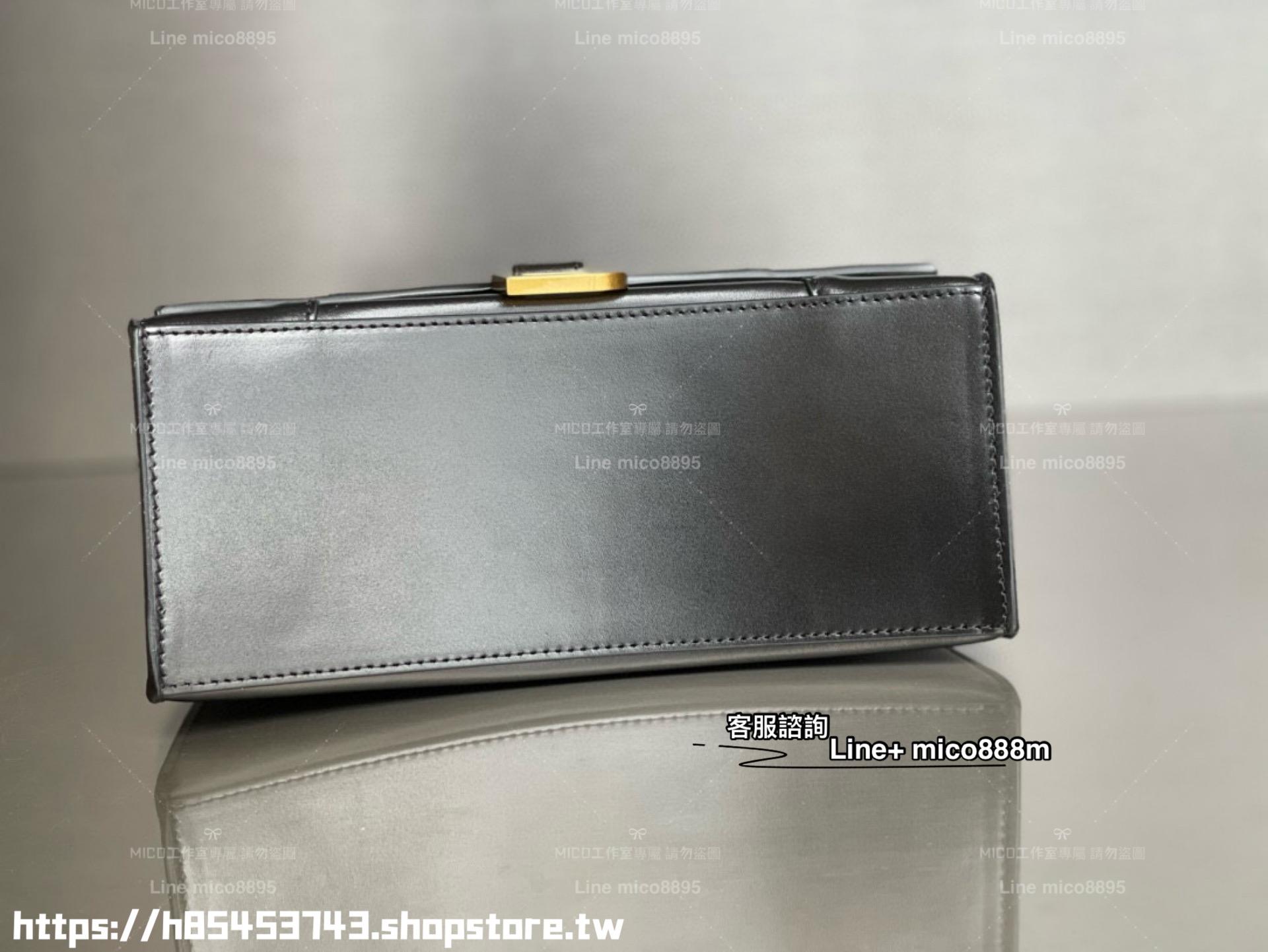 Balenciaga 巴黎世家 S號 Hourglass 沙漏包 平紋牛皮/金釦 23cm