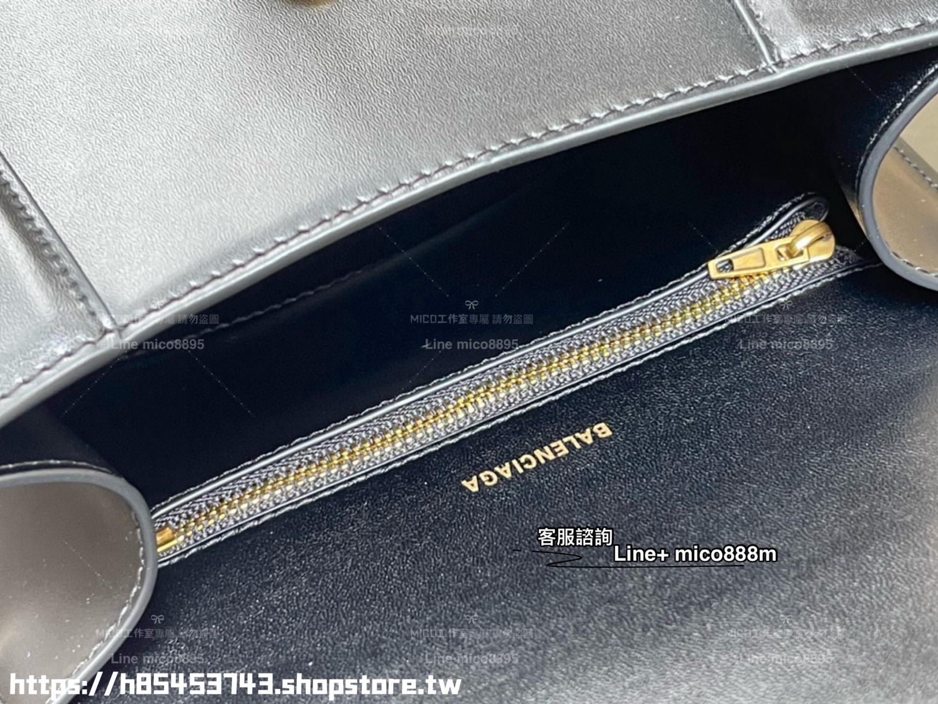 Balenciaga 巴黎世家 S號 Hourglass 沙漏包 平紋牛皮/金釦 23cm